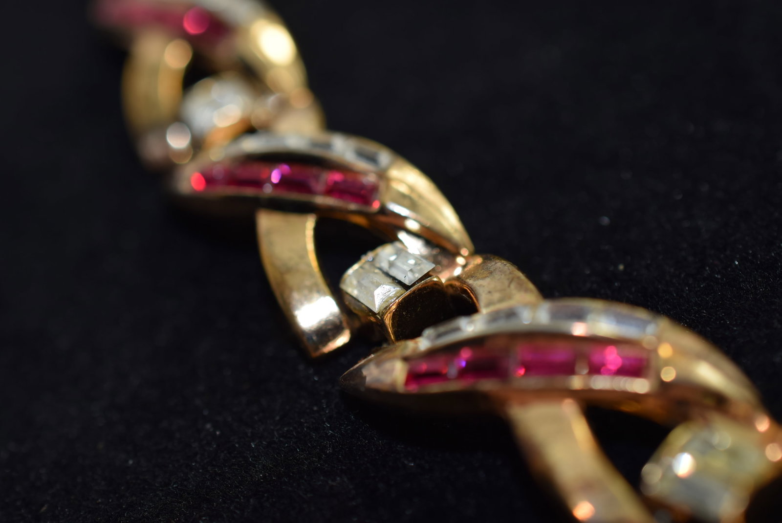 Trifari Rare Baguette Bracelet 1940's Signed Vintage Lot # KN 611 (1 of 5)