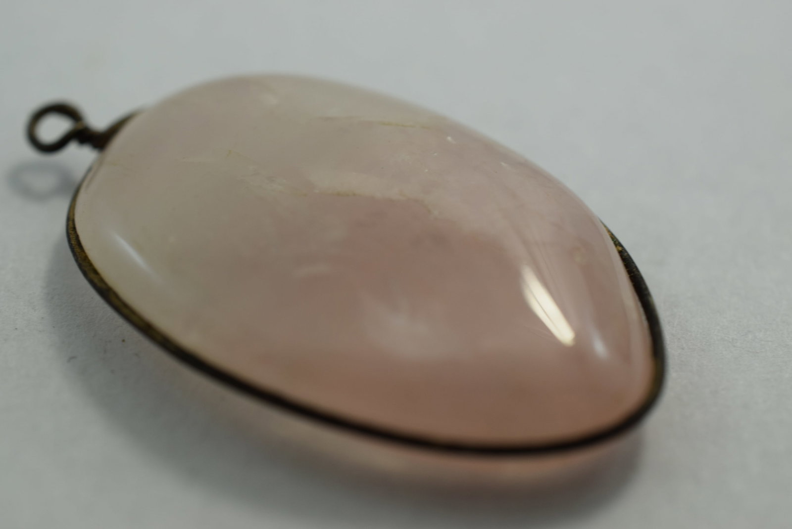 Genuine Rose Quartz 1 3/8" Pendant Vintage Lot # KN 684 (1 of 2)