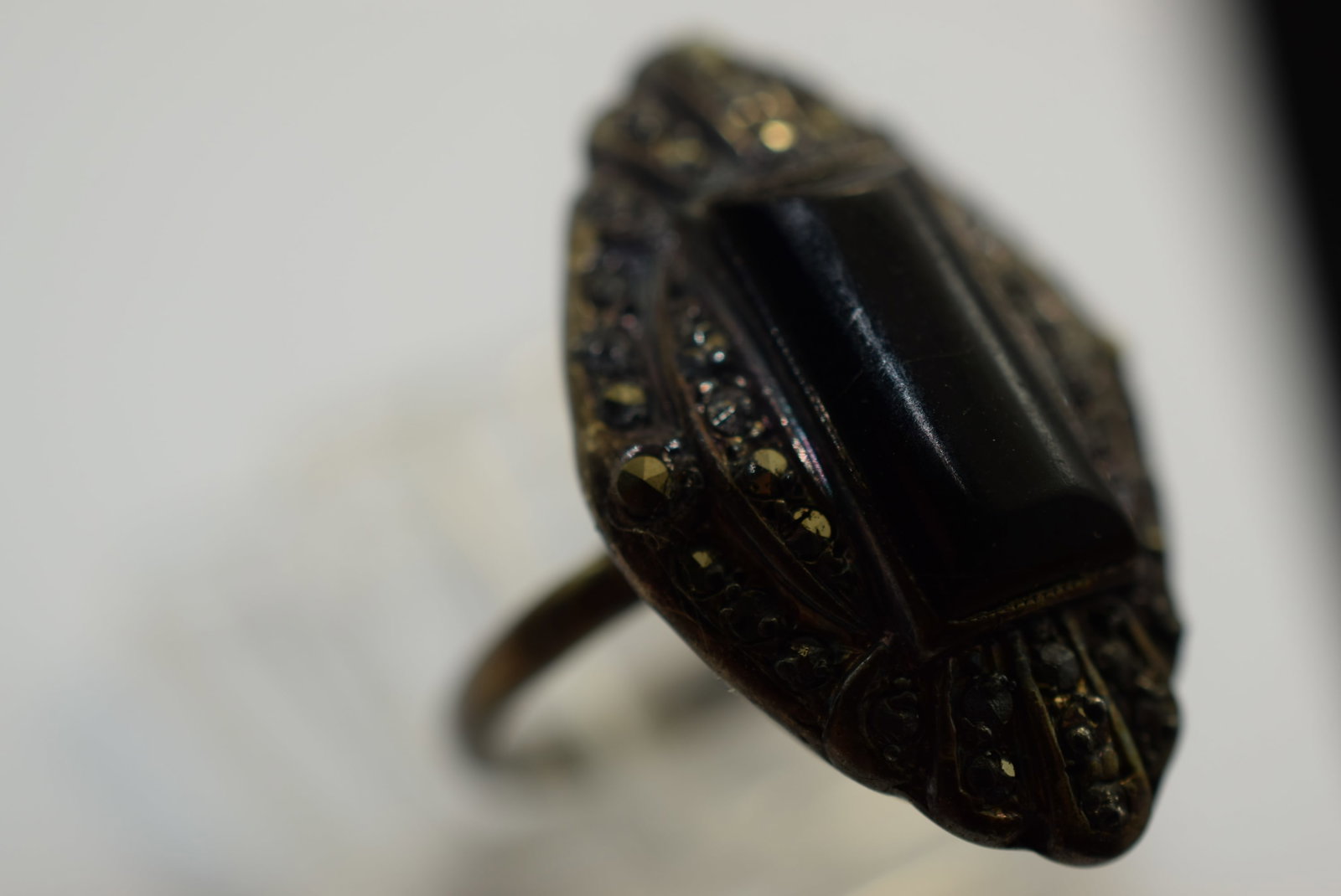 Sterling Silver Marcasite Ring Size 5.5 Vintage Lot # KN 738 (1 of 3)