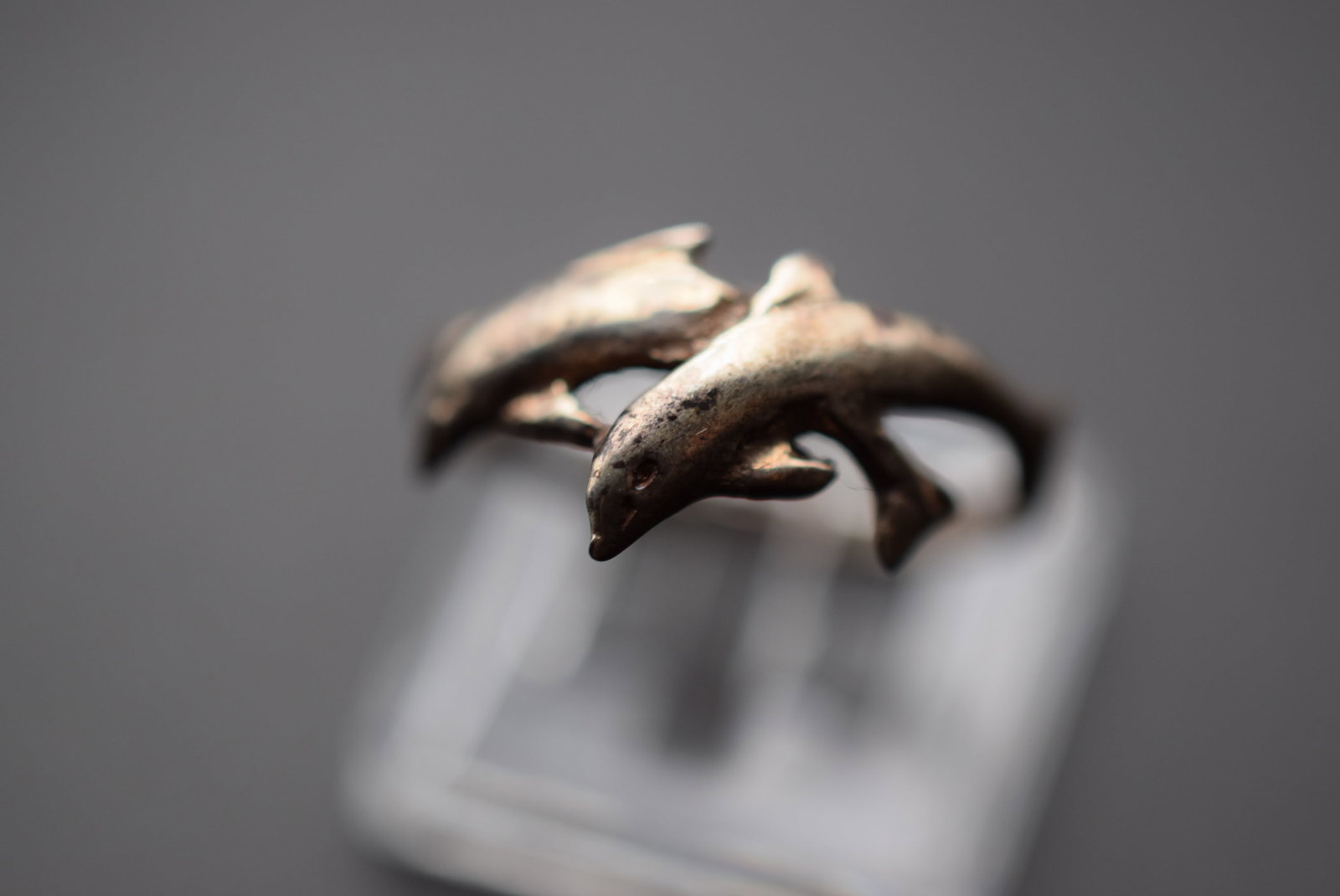 Two Dolphins Sterling Silver 925 Vintage Ring Size 8.75 Lot EH 749 (1 of 2)