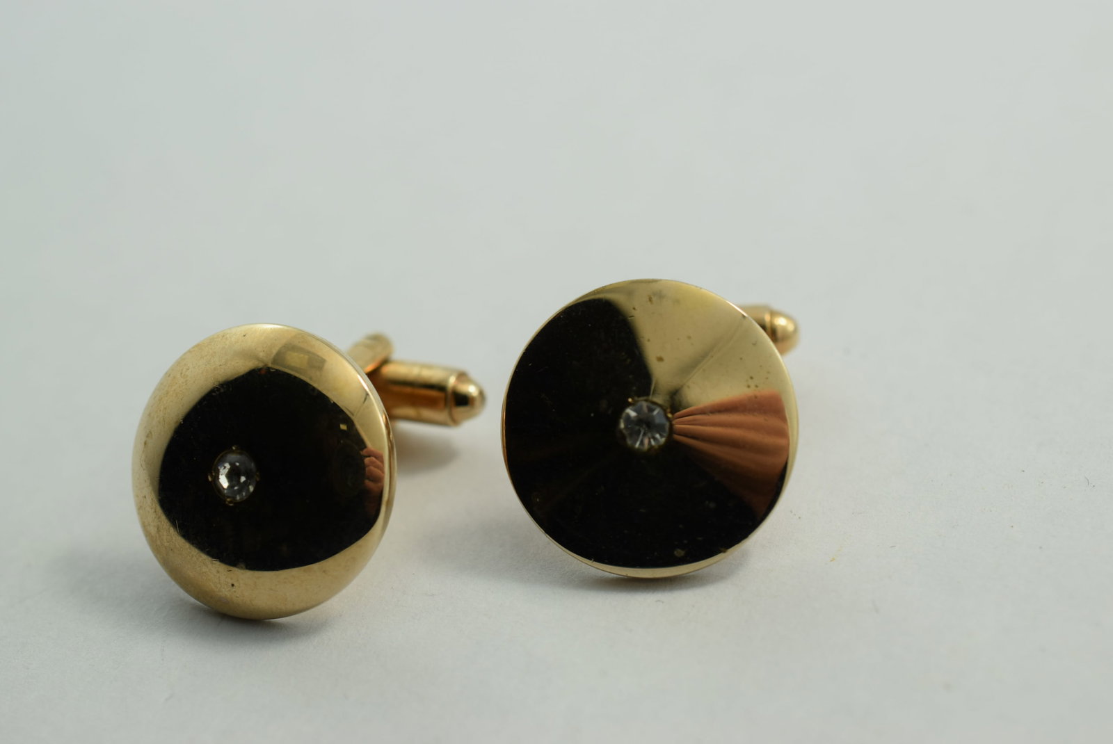Rhinestone Cufflinks 1960's Vintage Lot # KN 765: Rhinestone Cufflinks 1960's Vintage 7/8"