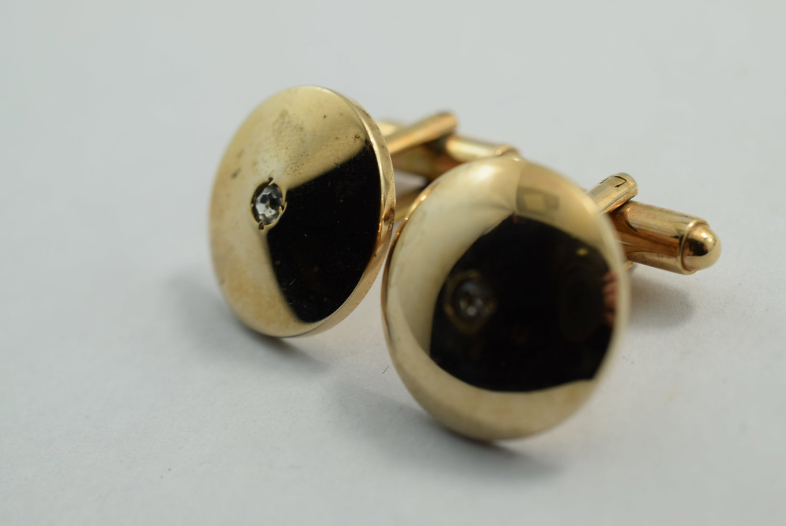 Rhinestone Cufflinks 1960's Vintage Lot # KN 768: Rhinestone Cufflinks 1960's Vintage 7/8"