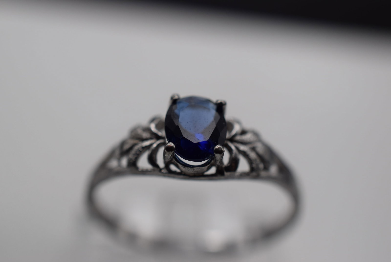 Midnight Blue Ring Vintage Sterling Lot HK 776 (1 of 2)