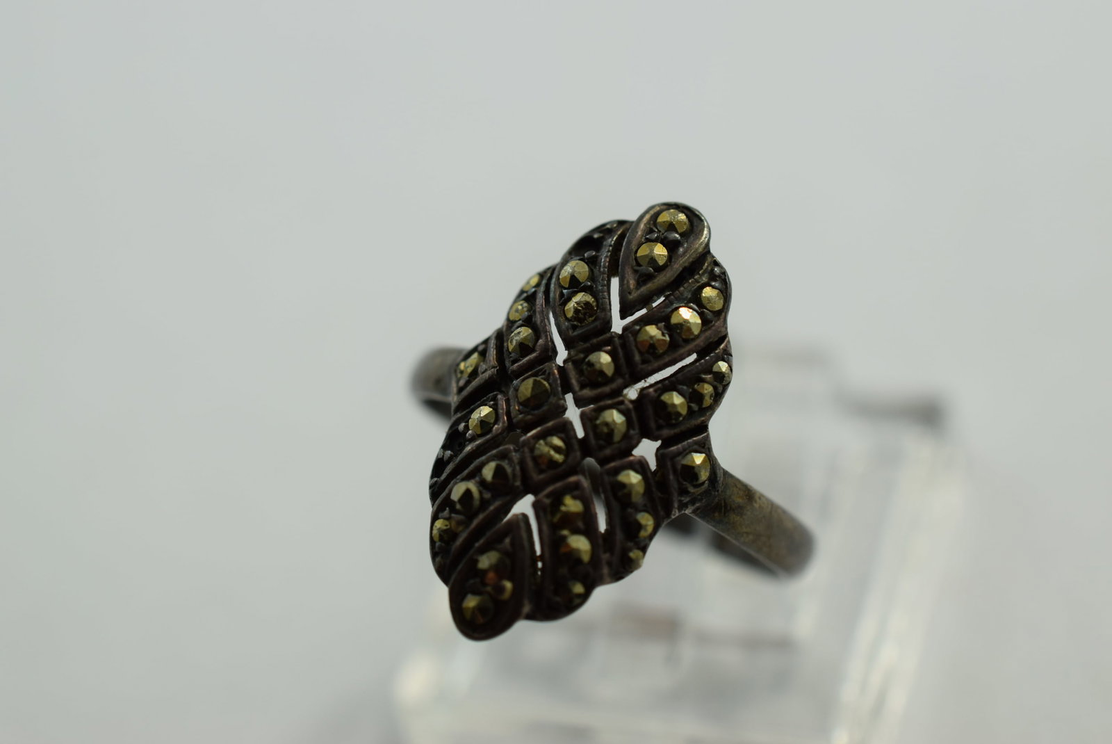 Sterling Silver 925 Marcasite Ring Size 6 Vintage Lot # KN 852 (1 of 2)