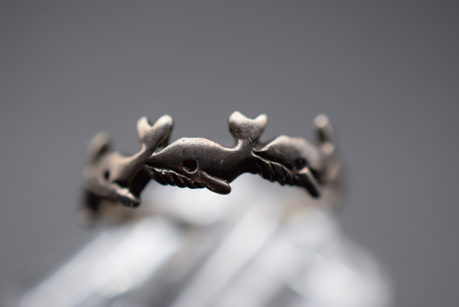 Whales Sterling Silver 925 Vintage Ring Size 6.75 Lot EH 928 (1 of 2)