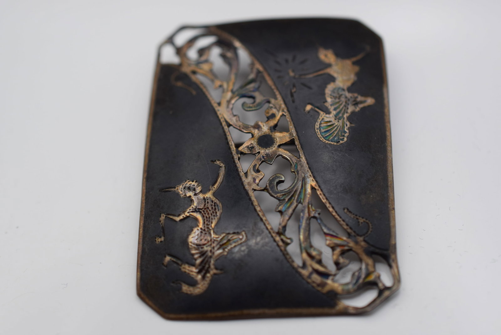 Sterling Silver Enamel Huge Brooch Vintage Lot HK 934 (1 of 2)