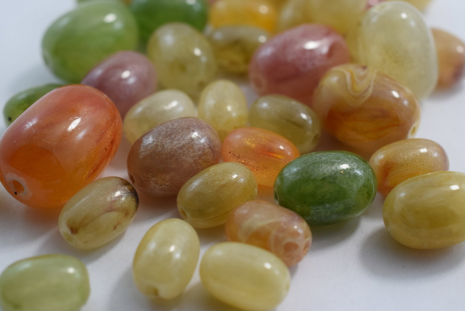 Easter Egg Looking Synthetic Beads for Stringing Vintage Lot # KN 1010 (1 of 3)