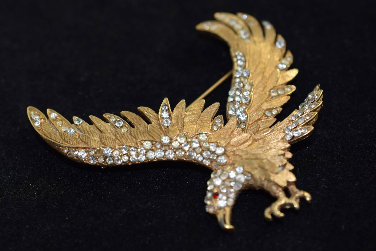 Massive Boucher Bald Eagle Rhinestone 2 3/4" Brooch Pin Numbered 9162P Vintage Lot # KN 1019 (1 of 6)