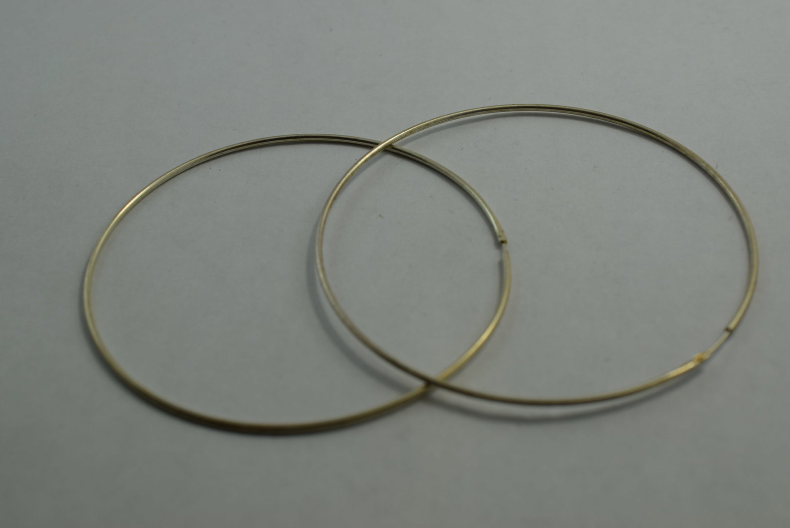 Huge Sterling Hoop Pierced Earrings 2 1/2" Vintage Lot # KN 1034 (1 of 2)