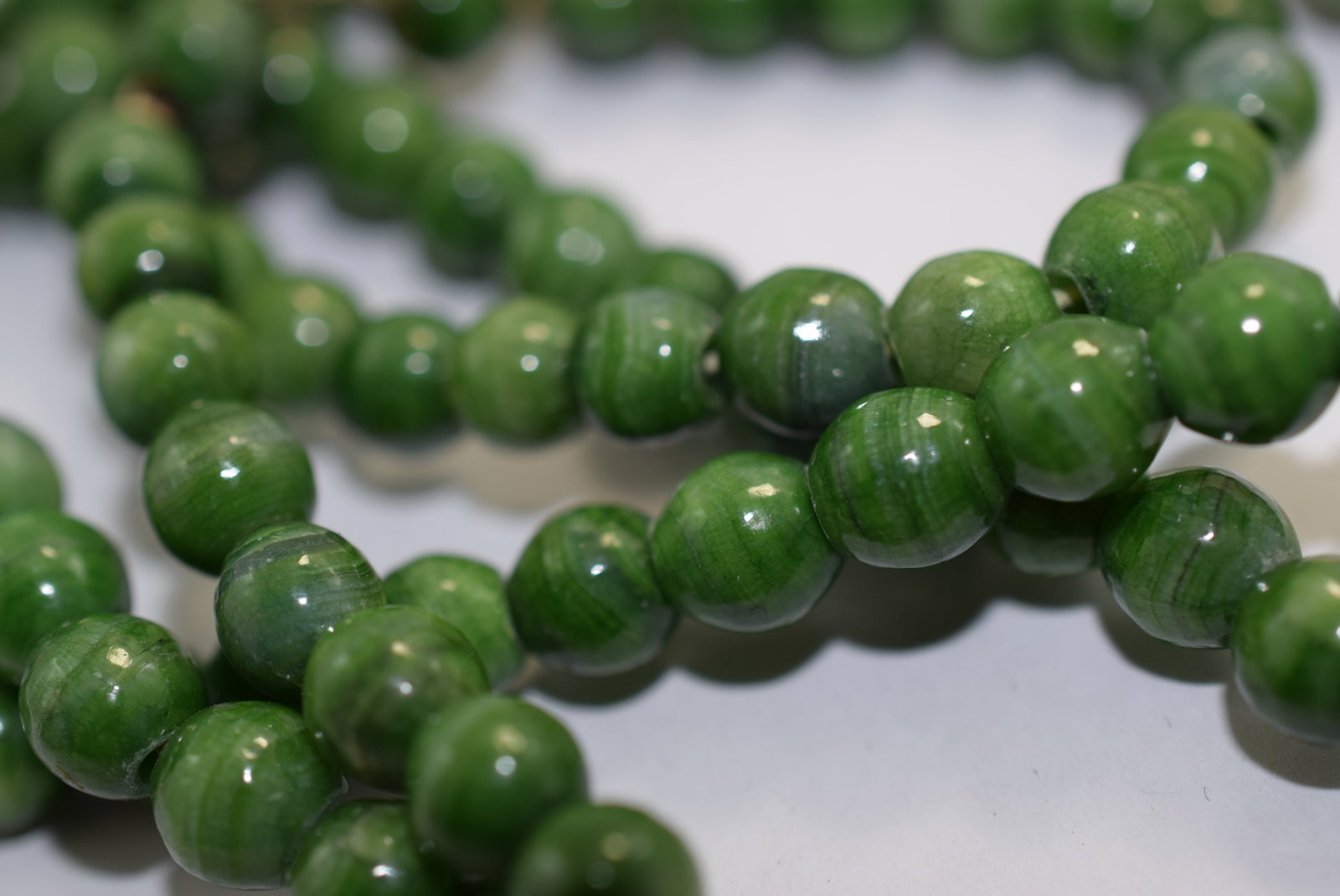 Green Gem Quartz 41" Old Necklace Vintage Lot # KN 1052 (1 of 2)
