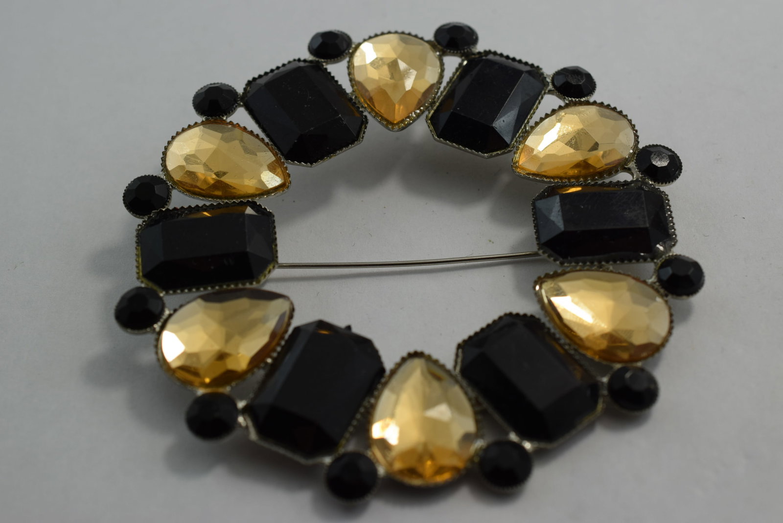 Huge Rhinestone Brooch Pin 3 1/4" Vintage Lot # KN 1067 (1 of 2)
