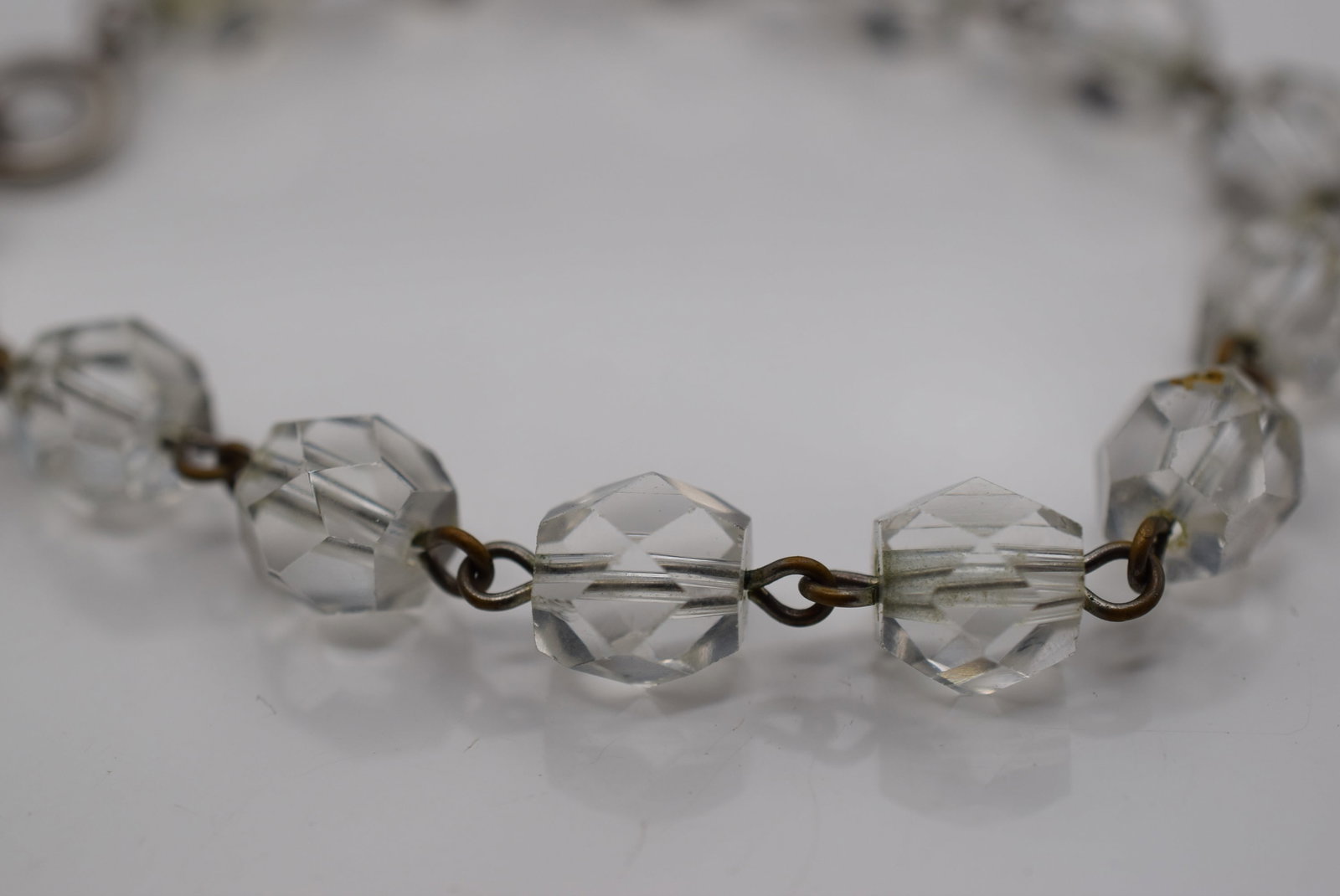 Crystal Bracelet 1940's Vintage Lot HK 1204: Crystal Bracelet 1940's Vintage measures 8" long