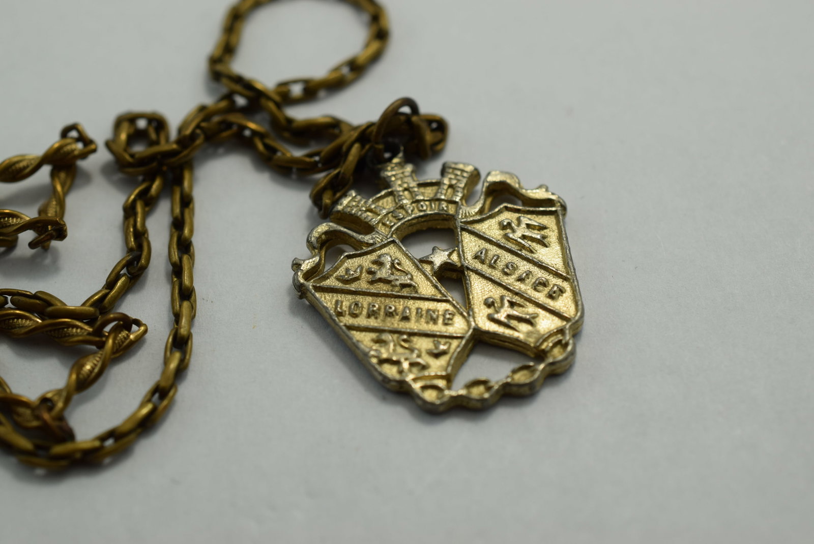 Edwardian Chain Necklace With Pendant 18" Plus 1" Pendant Vintage Lot # KN 1211: Edwardian Chain Necklace With Pendant 18" Plus 1" Pendant Vintage