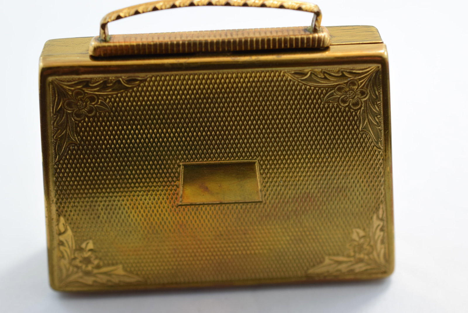 Purse Mascot 1940's Compact with Mirror 3" x 2 1/2" Vintage Lot # KN 1212 (1 of 5)