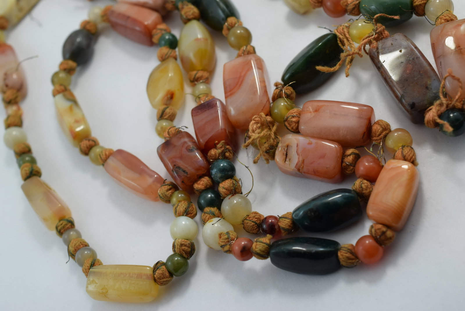 50" Necklace Genuine Agate Big Stones Necklace Vintage Lot # KN 1213: 50" Necklace Genuine Agate Big Stones Necklace Vintage