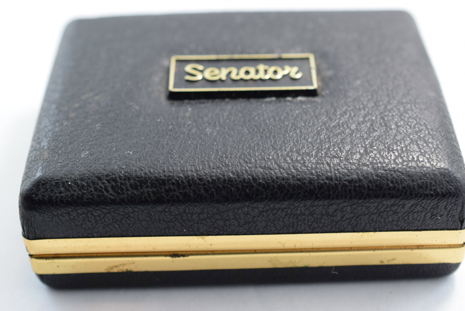 Senator Sherman Black Rhinestone Cufflinks Tie Clip in BOX Vintage Lot # KN 1237 (1 of 3)