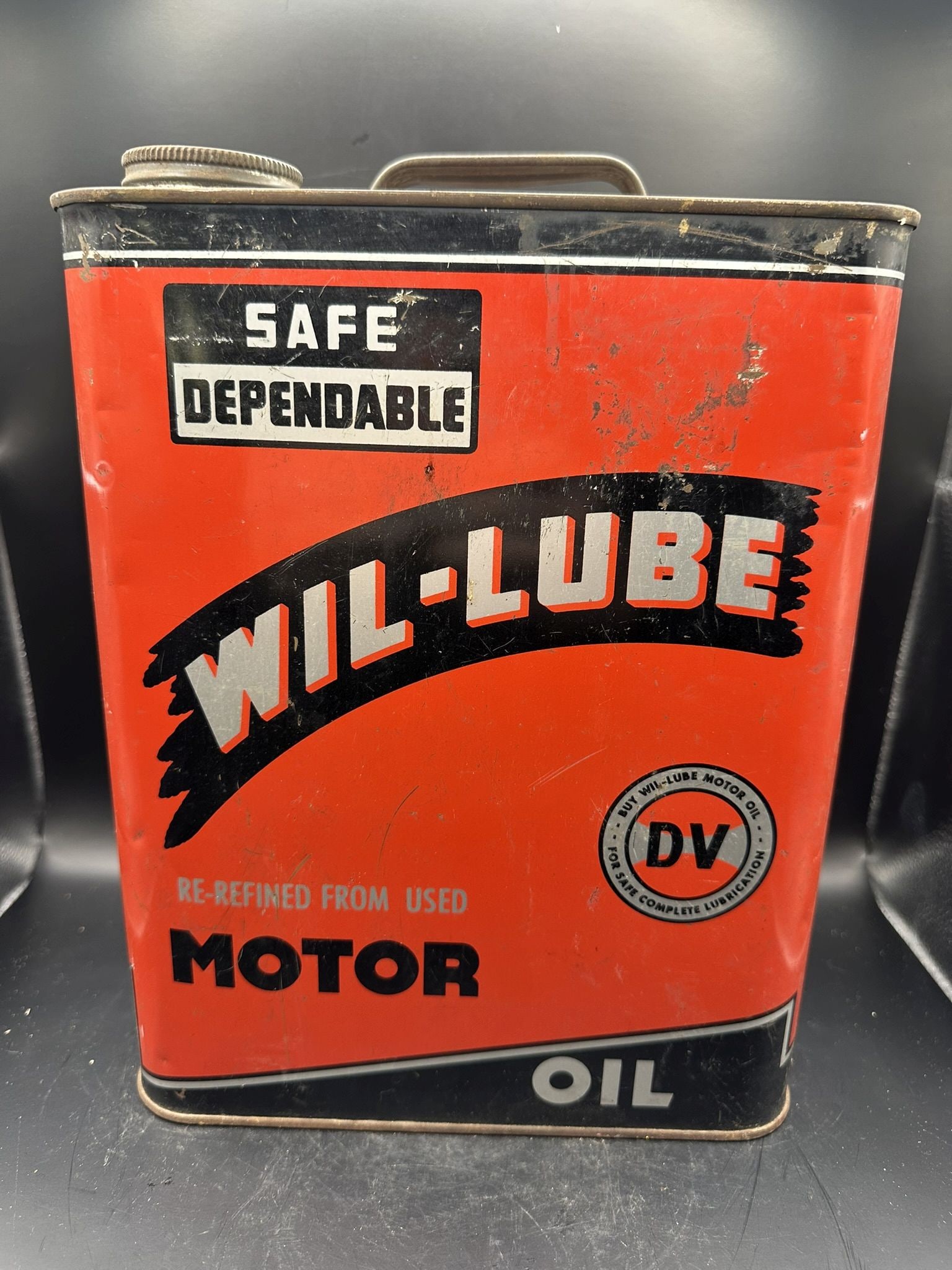Wil-lube Two Gallon: Nice red color, some dents, good condition