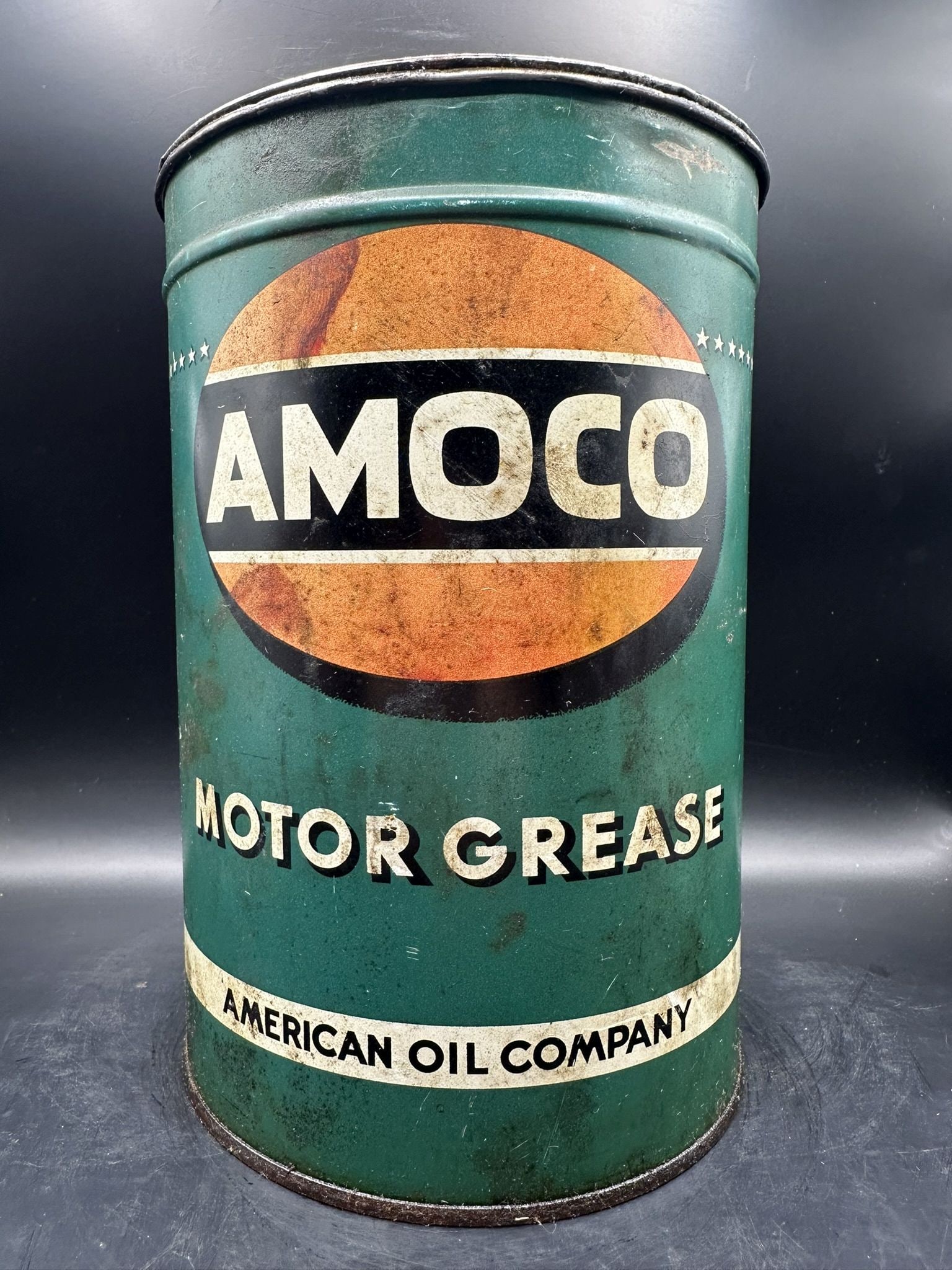 Amoco 5 Lb.: Has contents, may clean up, good color but fade to red logo
