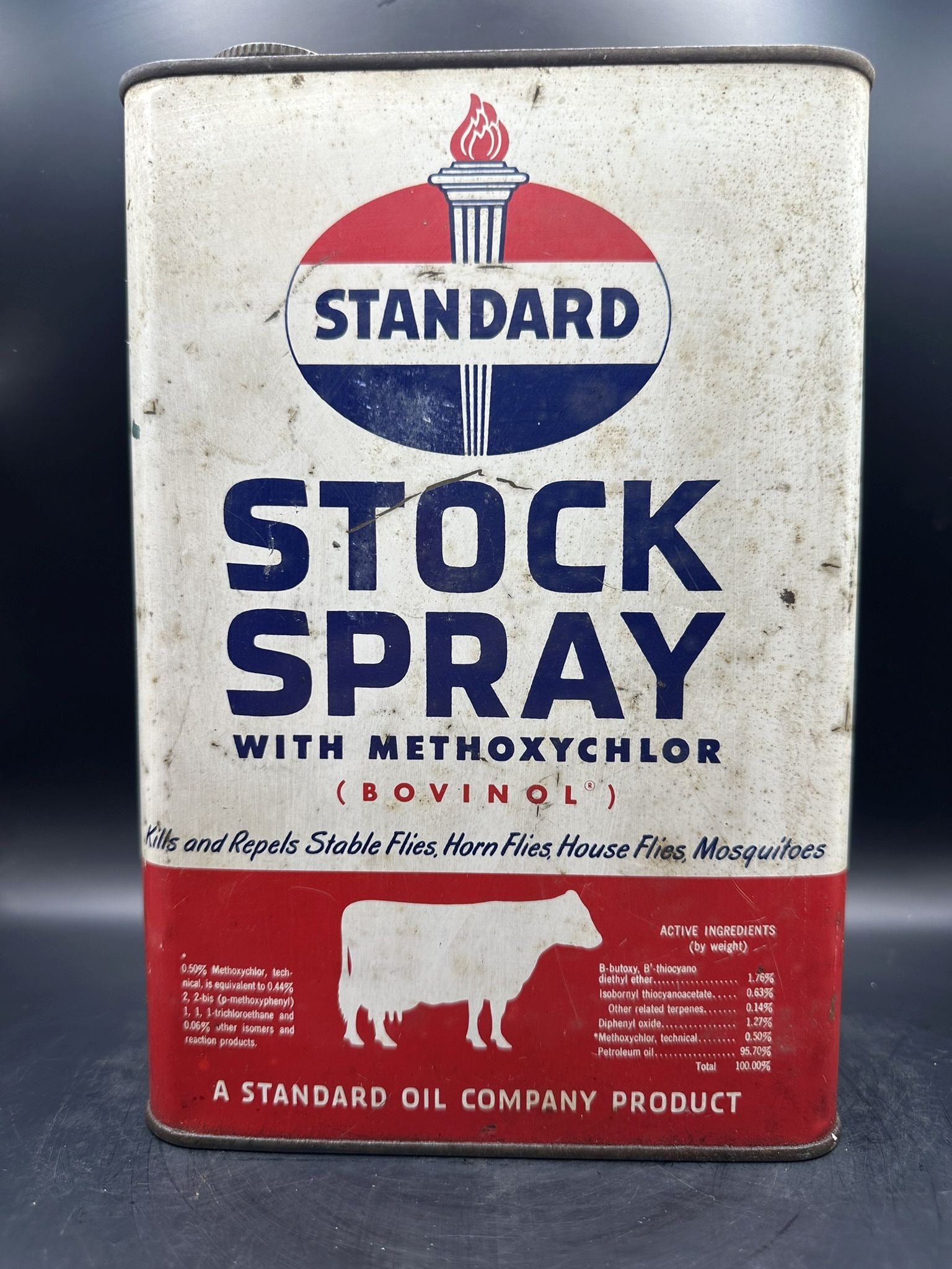 Standard Stock Spray Gallon: May clean up, slight fade in color, some loss, drained, empty