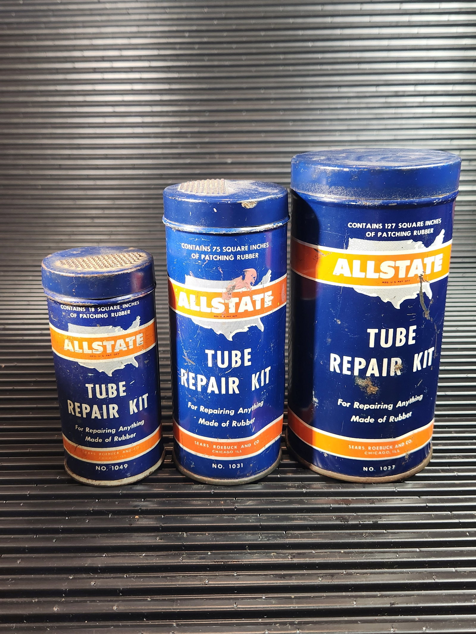 Set Of 3 All State Blue Tube Repair Kits: Condition as Shown