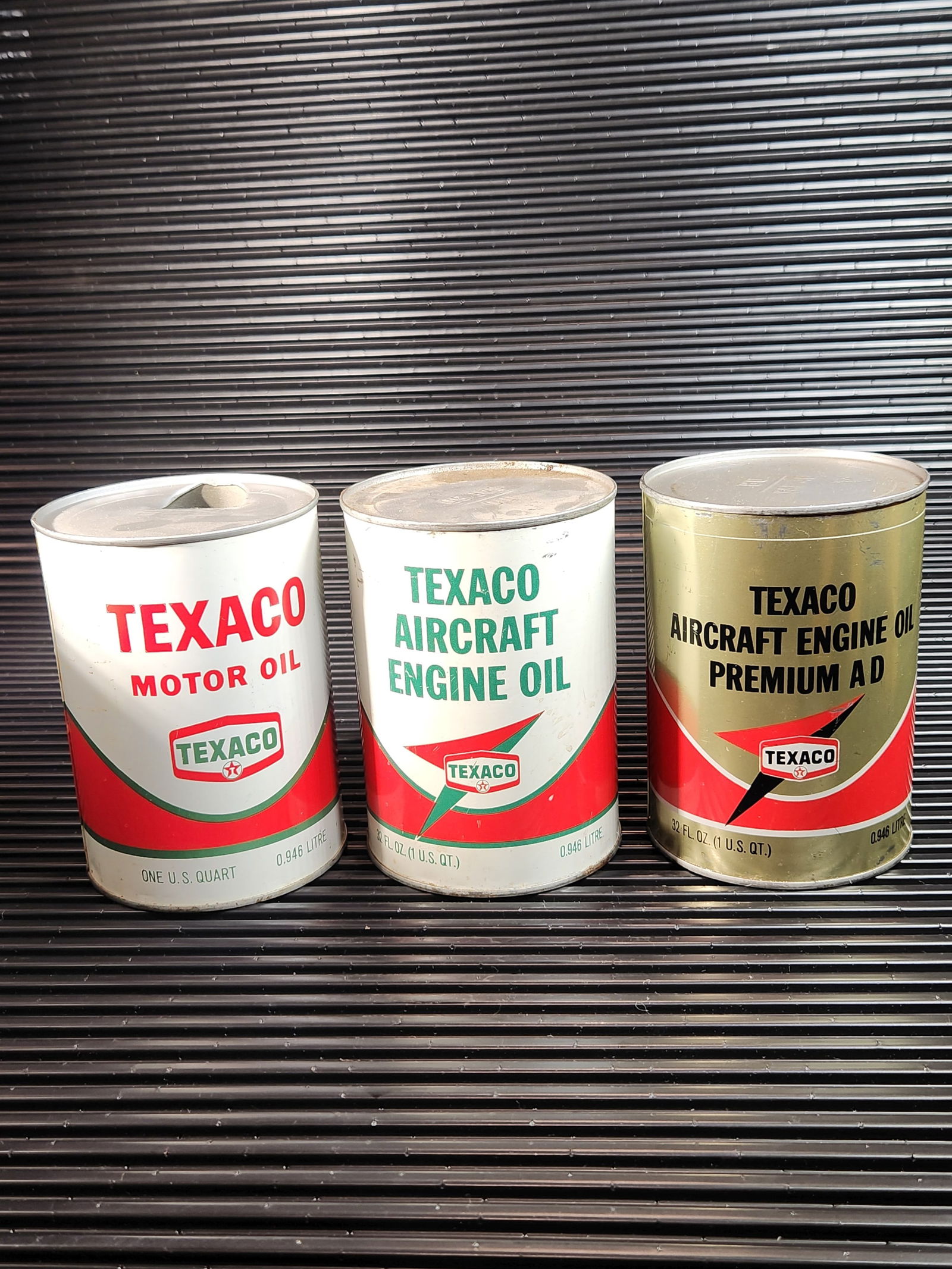 Set Of 3 Texaco Aircraft & Motor Oil Qts (1 of 6)
