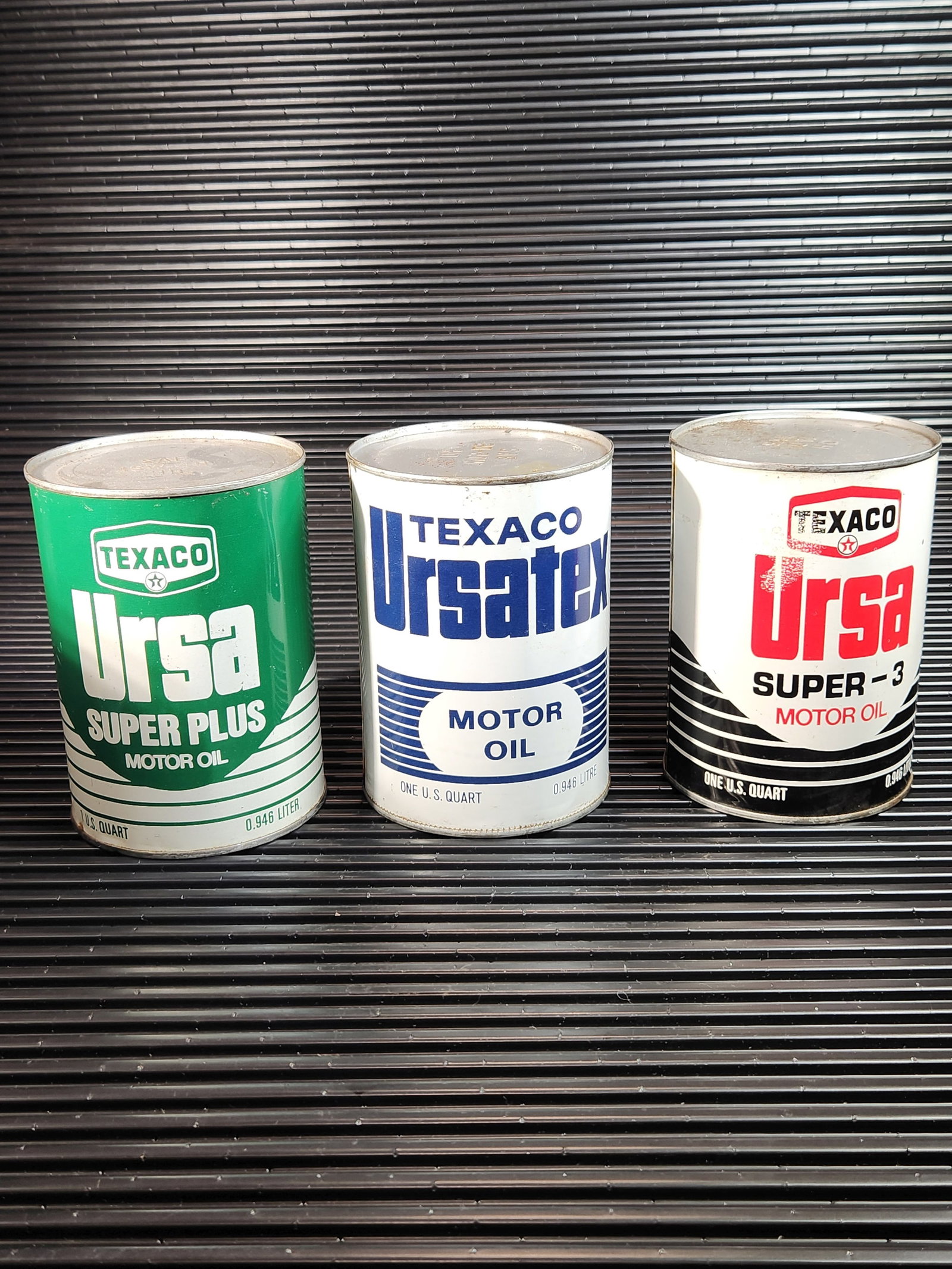 Set Of 3 Texaco Ursa Motor Oil Qts (1 of 6)