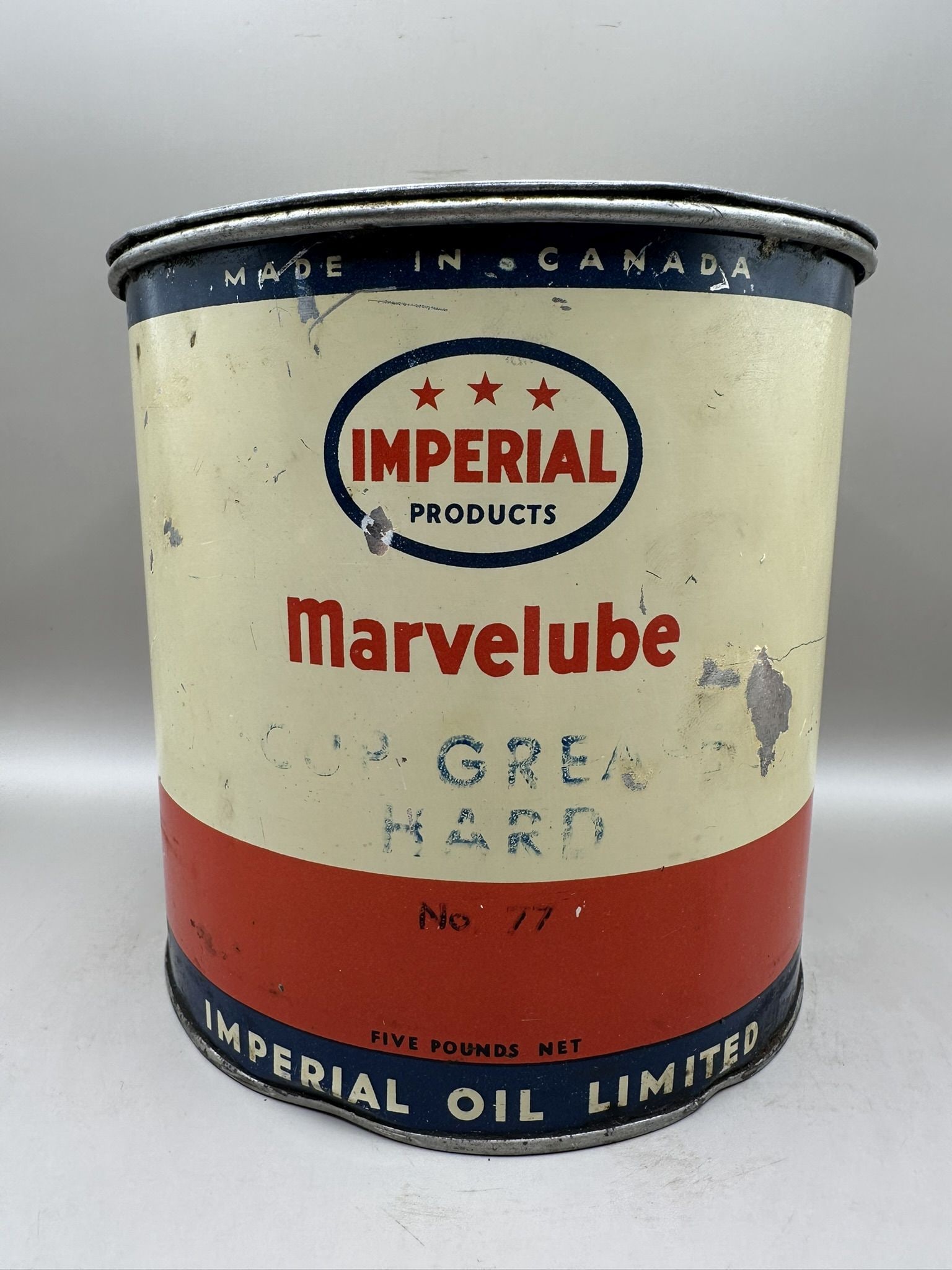 Marvelube 5 Lb Grease 2: Condition as shown, has contents