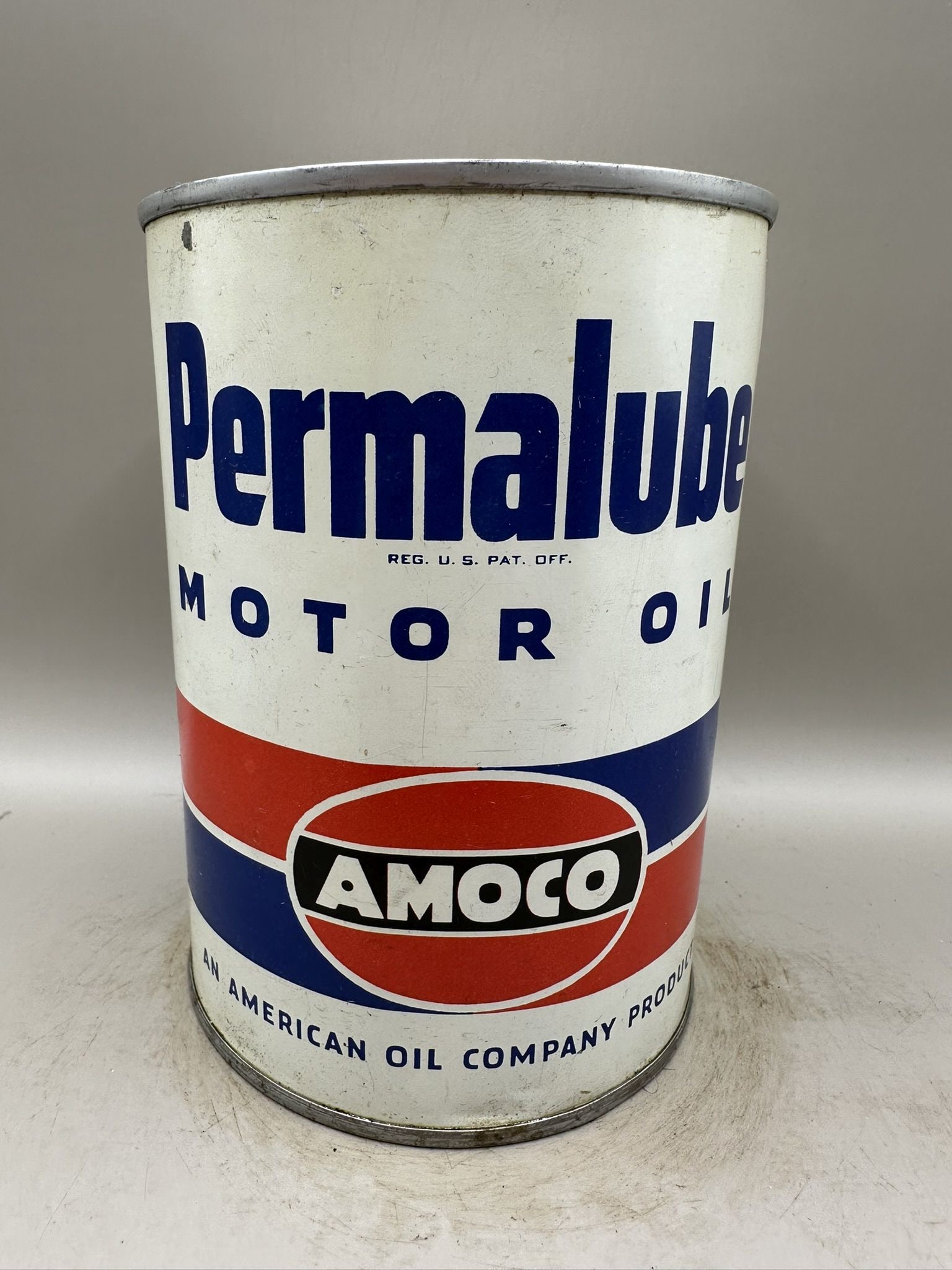 Permalube Old Amoco Logo: Condition is good, color is good, empty