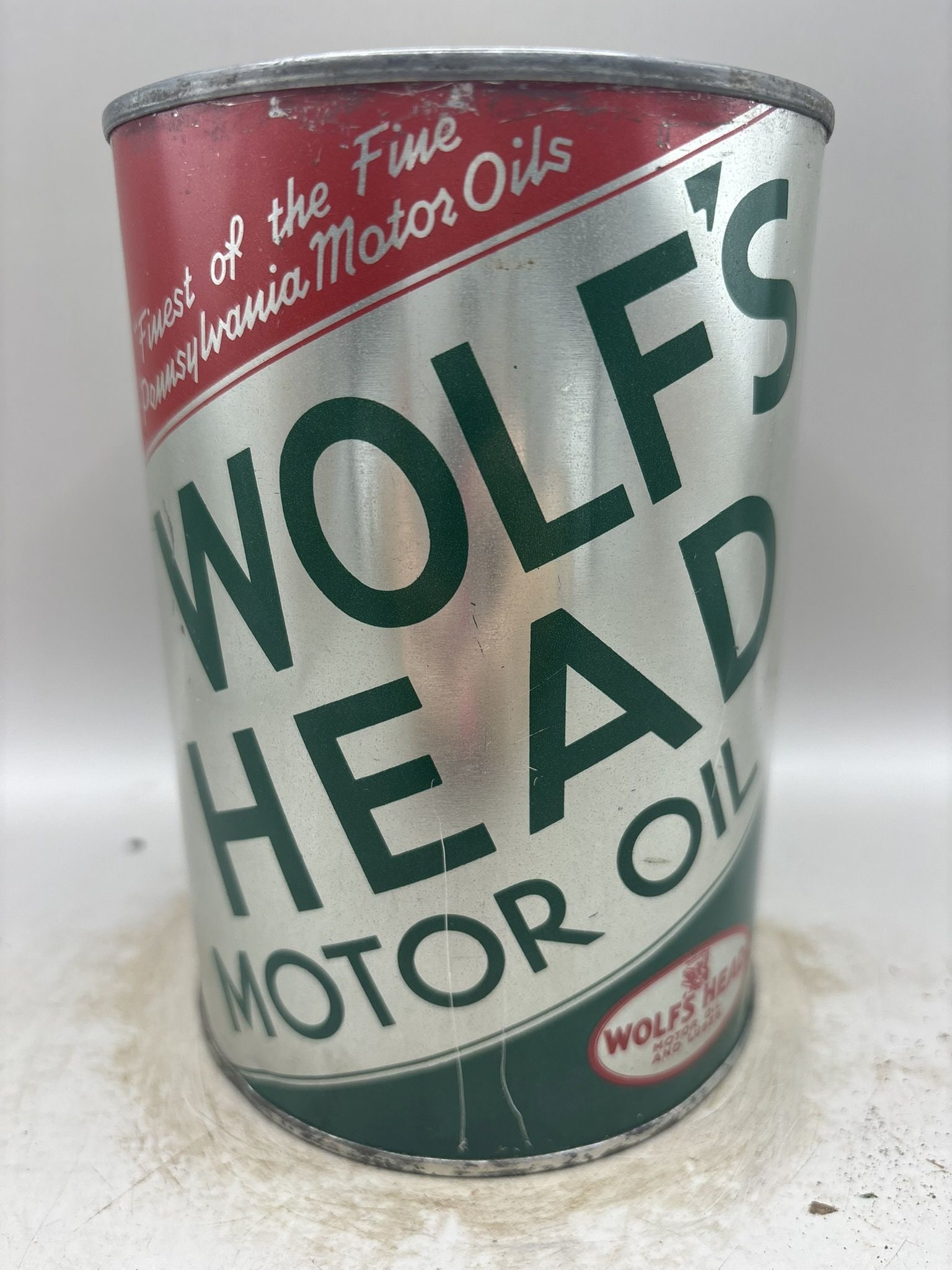 Wolf's Head Motor Oil: Condition as shown, full