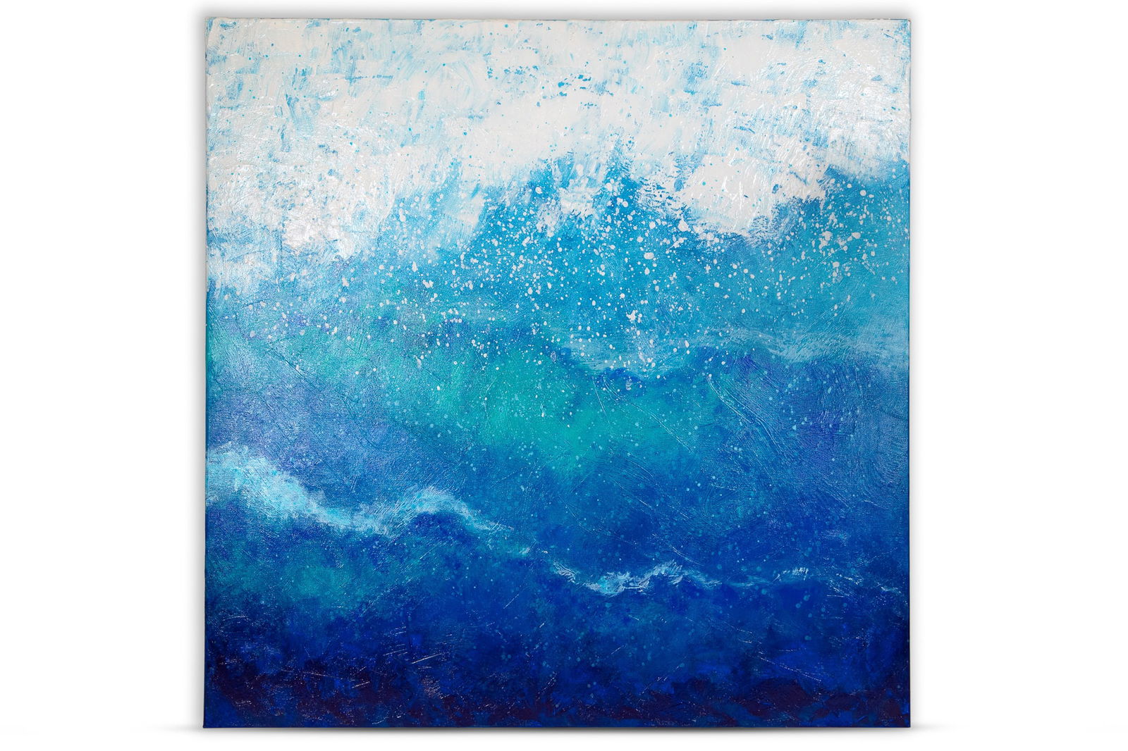 JOHN NOLAN (Irish Contemporary), 'La Mer', Acrylic, gesso, gel, varnish on stretched canvas. Signed,: JOHN NOLAN (Irish Contemporary), 'La Mer', Acrylic, gesso, gel, varnish on stretched canvas. Signed, dated, and stamped verso, 31.25" x 31". John Nolan was born in Dublin Ireland in 1958. Since then h
