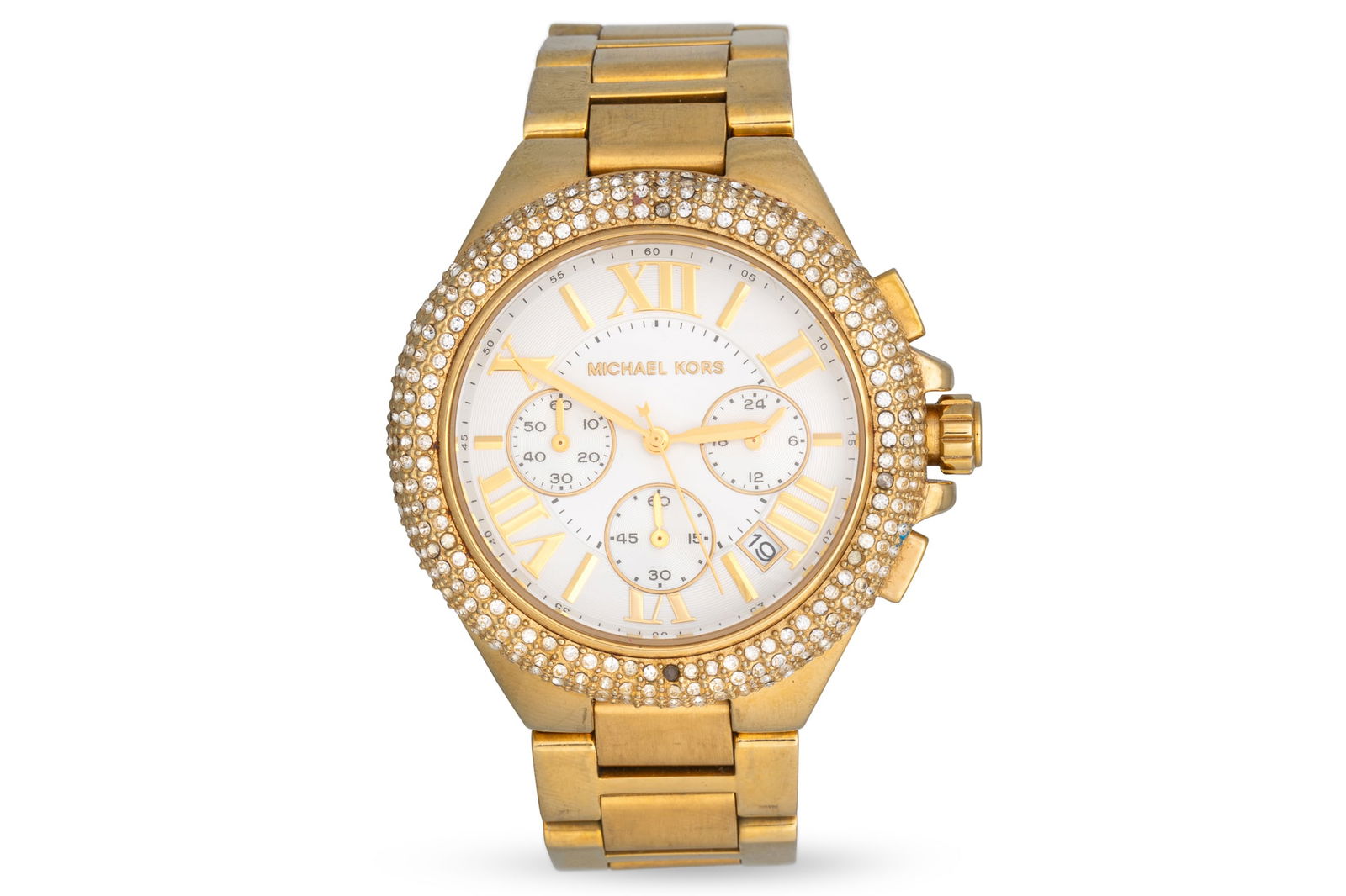 A PAIR OF UNISEX DKNY & MICHAEL KORS WATCHES, both 30 mm face, bracelet strap: A PAIR OF UNISEX DKNY & MICHAEL KORS WATCHES, both 30 mm face, bracelet strap