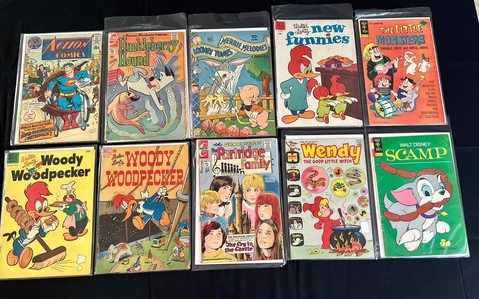 Vintage 1970's Comic Books Lot of 10 includes Looney Tunes, Walt Disney, The Partidge Family, (1 of 2)