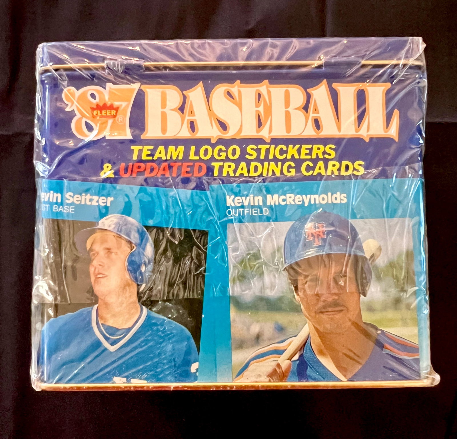 1987 Fleer Update Trading Cards in Unopened Factory Sealed Commemorative Tin: Item: 1987 Fleer Team Logo Stickers & Updated Trading Cards in Unopened Factory Sealed Commemorative Collectors Tin includes 132 Custom Coated Cards & 22 Team Logo Stickers Type: Sports Memorabilia/ C