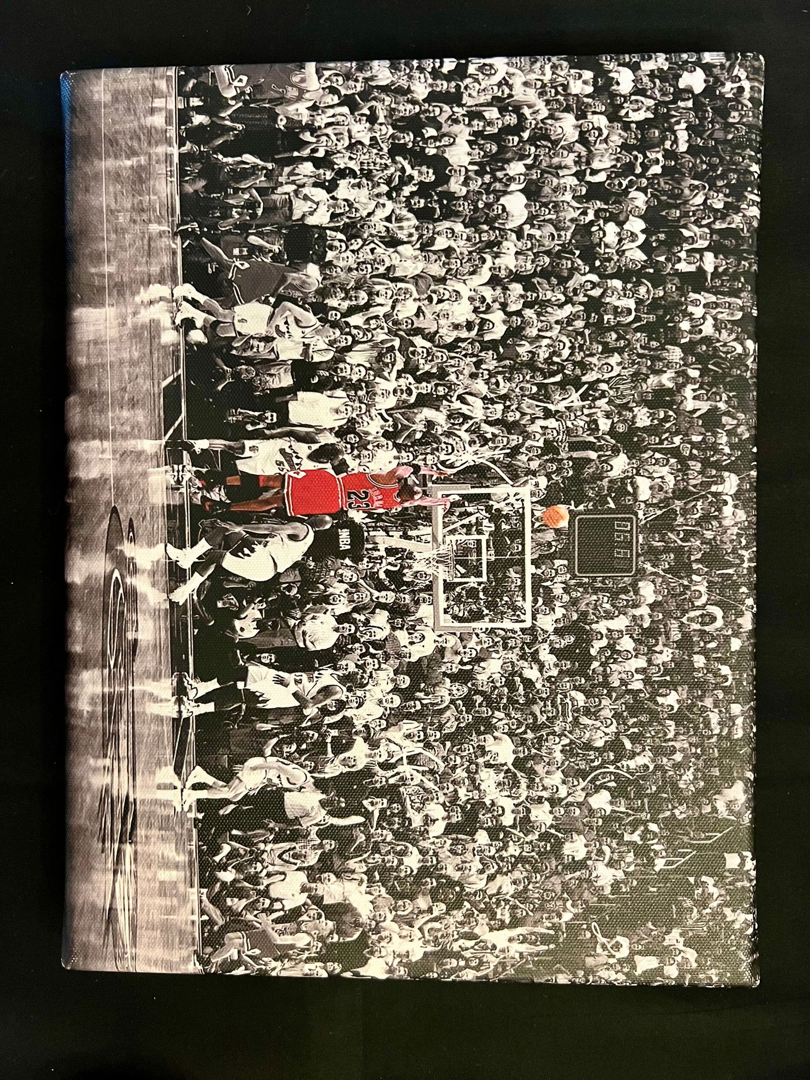 Rare Michael Jordan Canvas Print of Free Throw Line him in Color all others Black and White 12" x 9" (1 of 3)