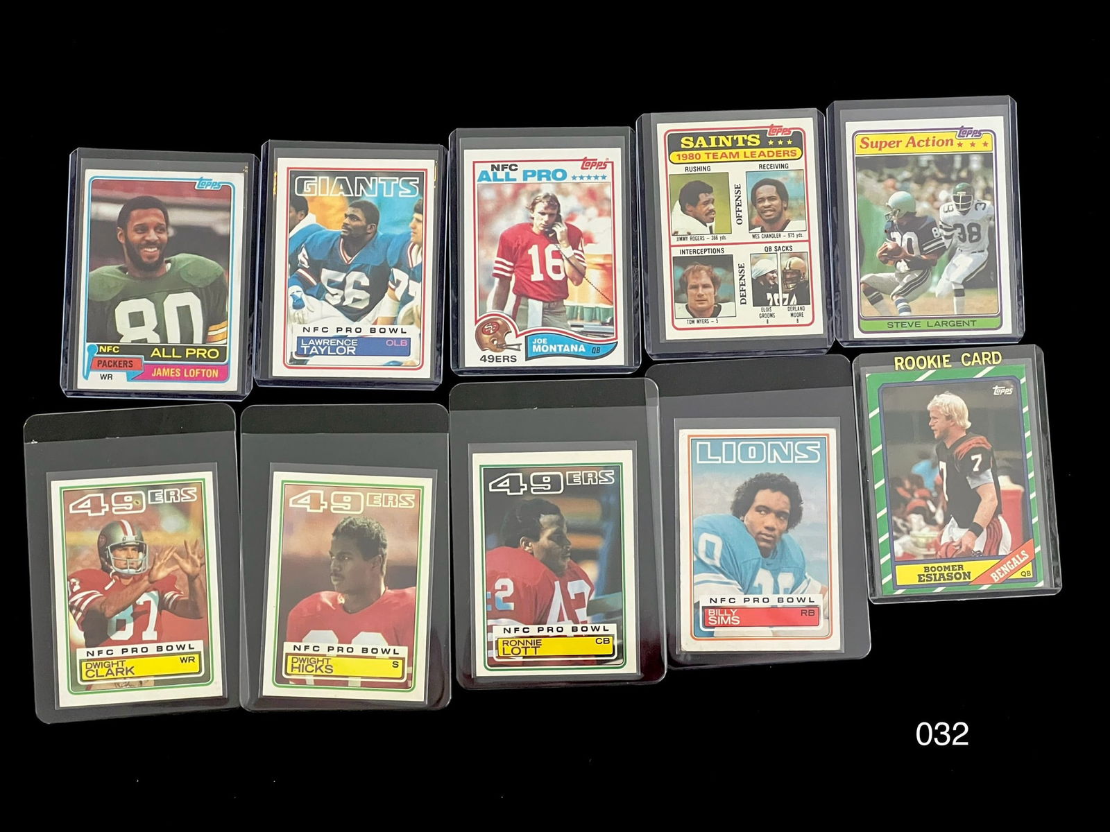Vintage Football Card Lot with Joe Montana / Lawrence Taylor / Steve Largent (1 of 2)