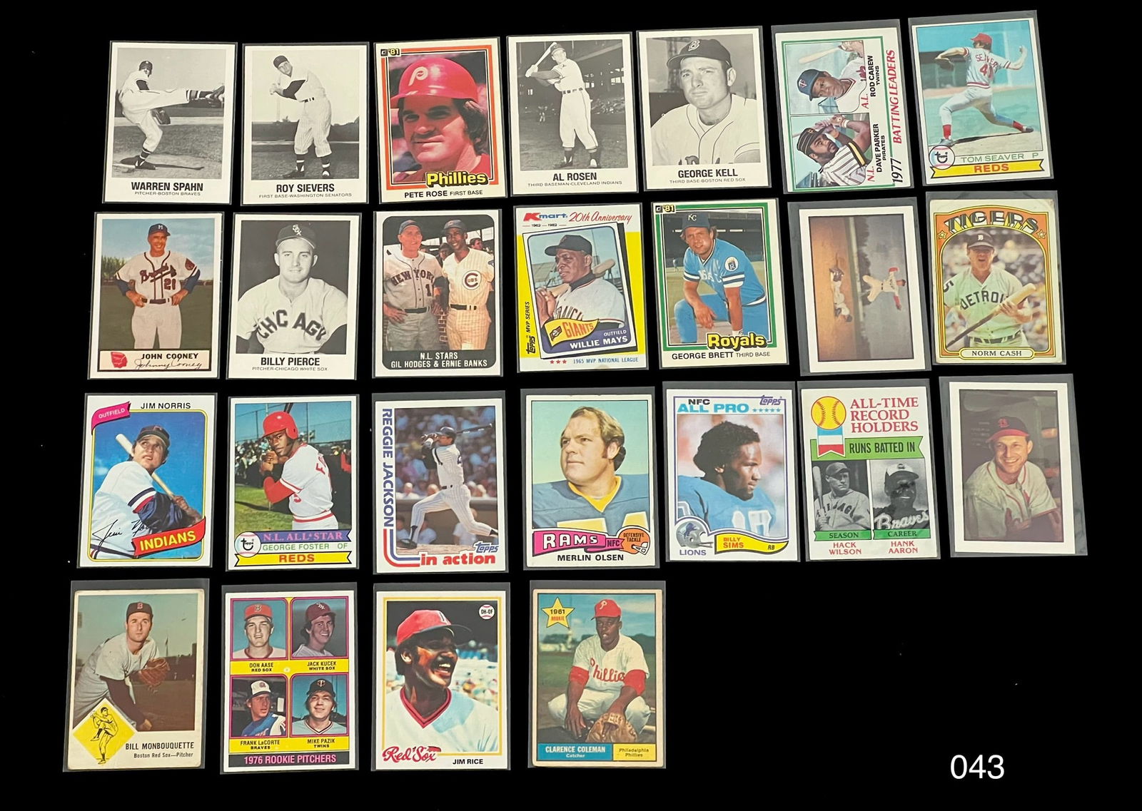 Willie Mays / Pete Rose / Hank Aaron Vintage Baseball Card Lot (1 of 2)