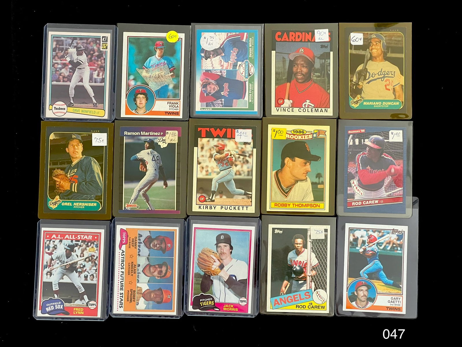 Vintage Baseball Card Lot from 1980's Including Rod Carew / Kirby Puckett / Orel Hershiser (1 of 2)