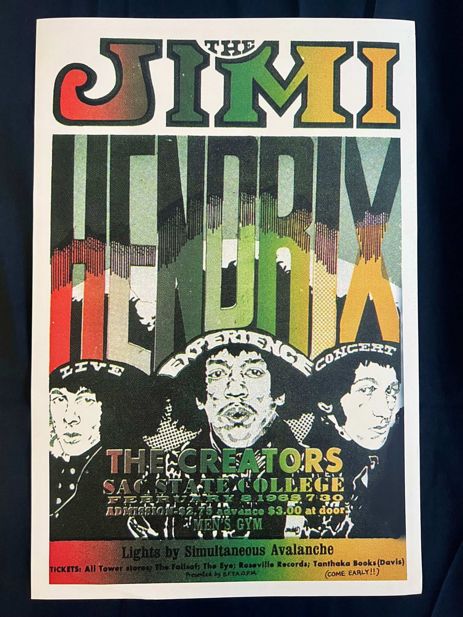 Jimi Hendrix Experience, Soft Machine, The Creators 1968 Concert Poster (1 of 1)