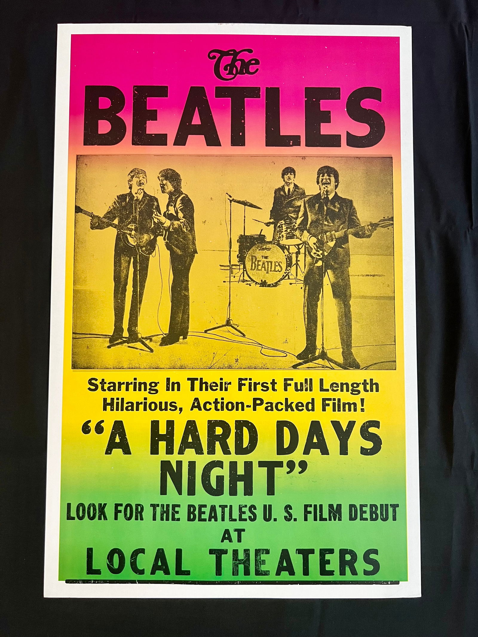 The Beatles "A Hard Days Night" Movie Promotional Poster: Item: The Beatles "A Hard Days Night" Movie Promotional Poster Please look at the pictures carefully to determine what you believe the condition of collectible is. Cole Lector Customer Support Special