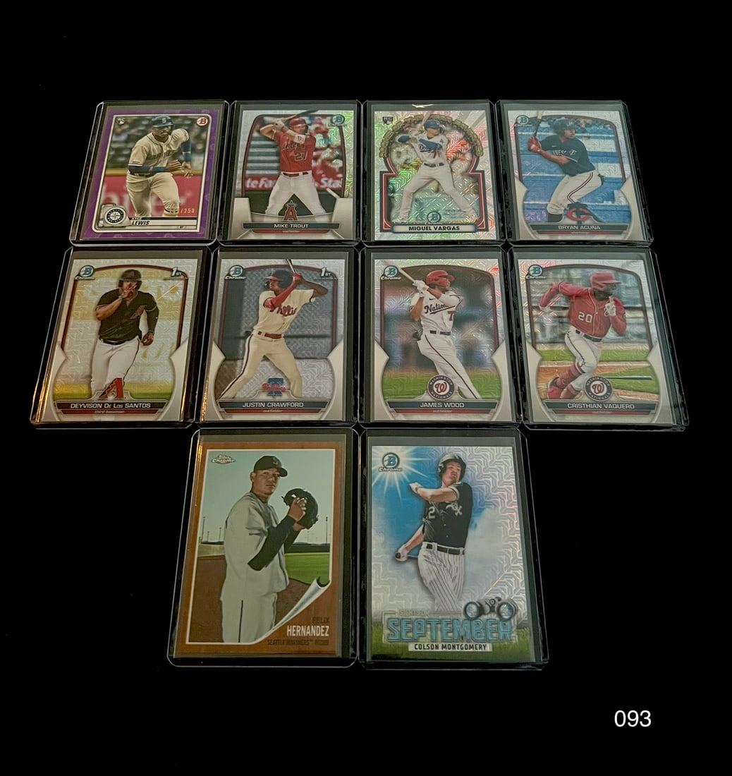 Modern Baseball Rookie Card Lot including numbered Cards and Mike Trout (1 of 2)