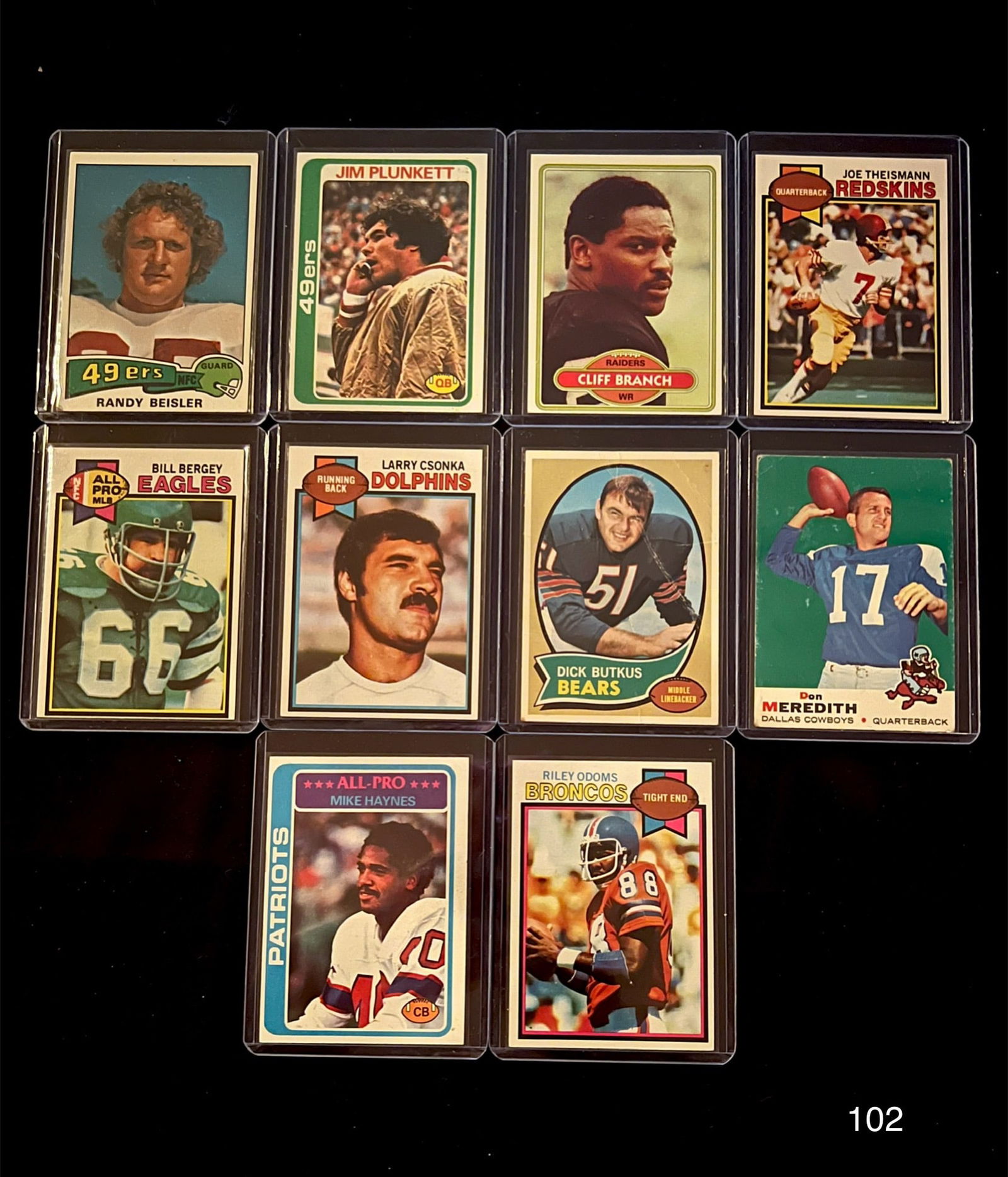 Vintage Football Cards including Dick Butkus / Jim Plunkett / Joe Theisman (1 of 2)