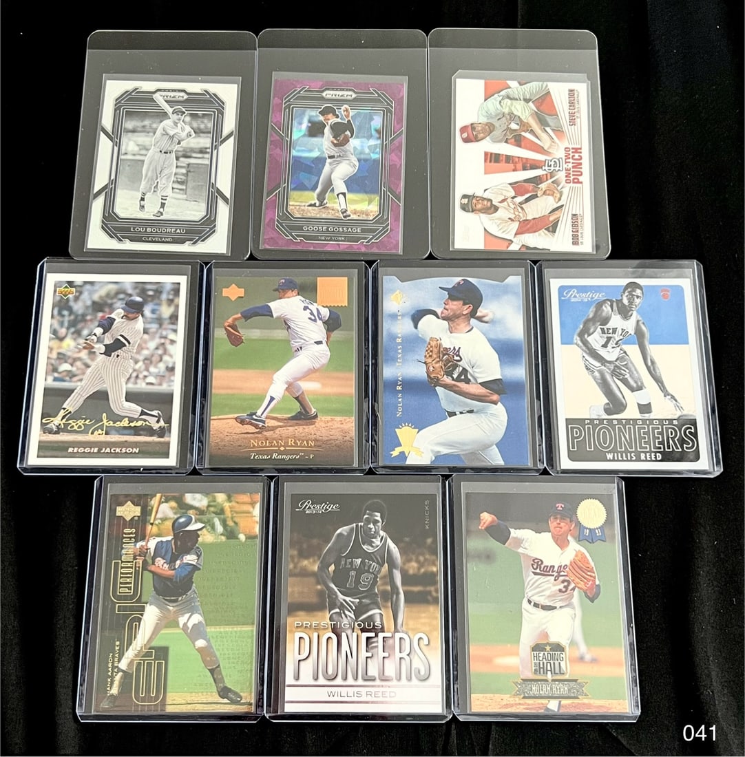 Vintage Sports Card Lot with Reggie Jackson / Nolan Ryan / Bob Gibson: Item: Vintage Sports Card Lot with Reggie Jackson / Nolan Ryan / Bob Gibson Please look at the pictures carefully to determine what you believe the condition of collectible is. We are not professional