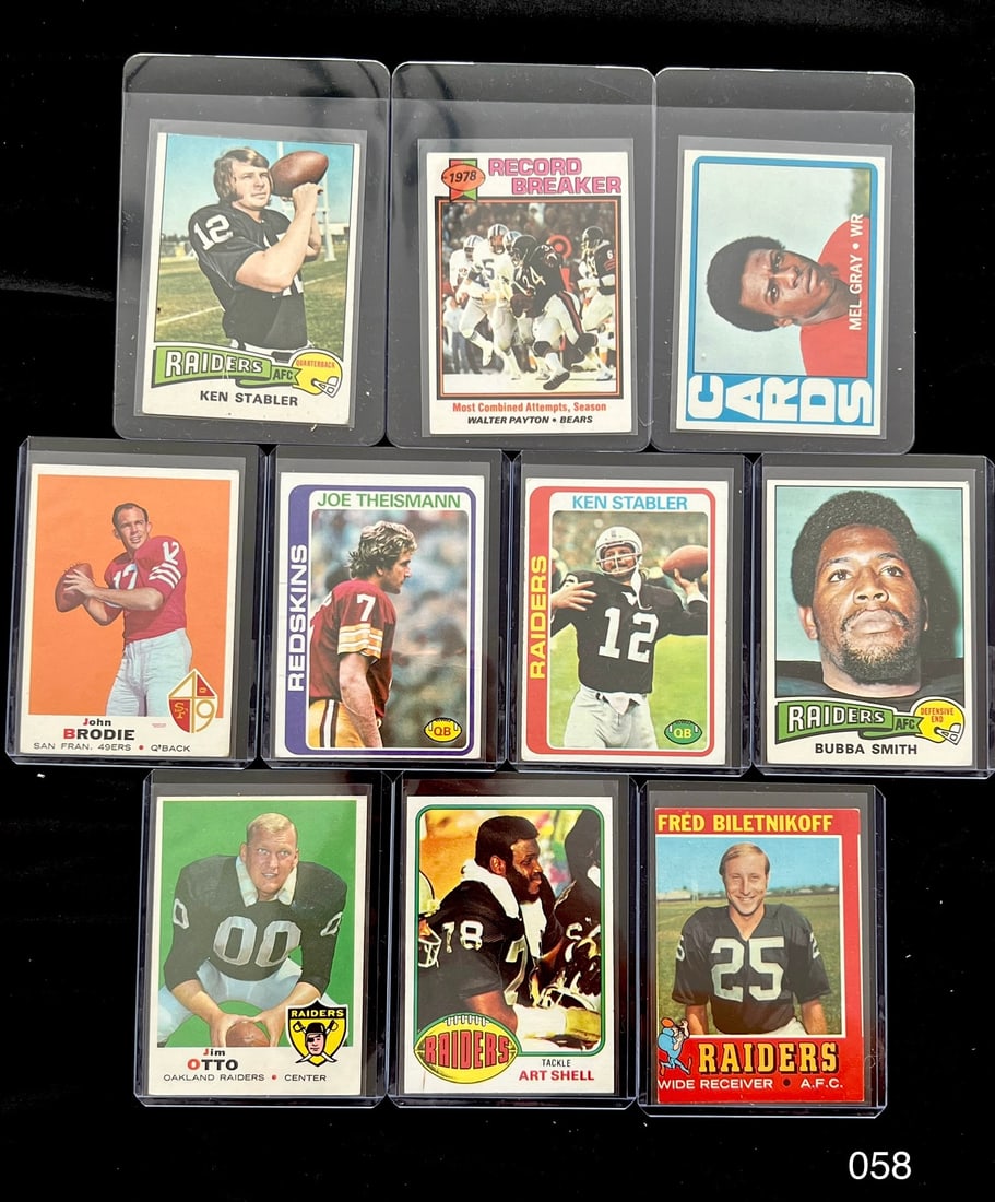 Vintage Football Card Lot with Ken Stabler / Walter Payton / Jim Otto: Item: Vintage Football Card Lot with Ken Stabler / Walter Payton / Jim Otto Please look at the pictures carefully to determine what you believe the condition of collectible is. We are not professional