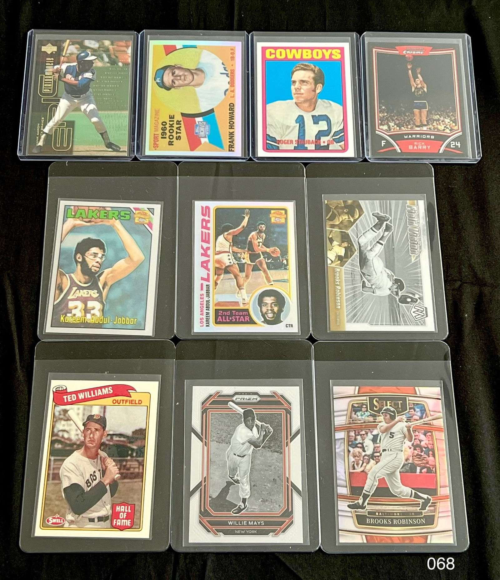 Vintage Sports Card Lot with Kareem Abdul-Jabbar / Ted Williams / Willie Mays (1 of 2)