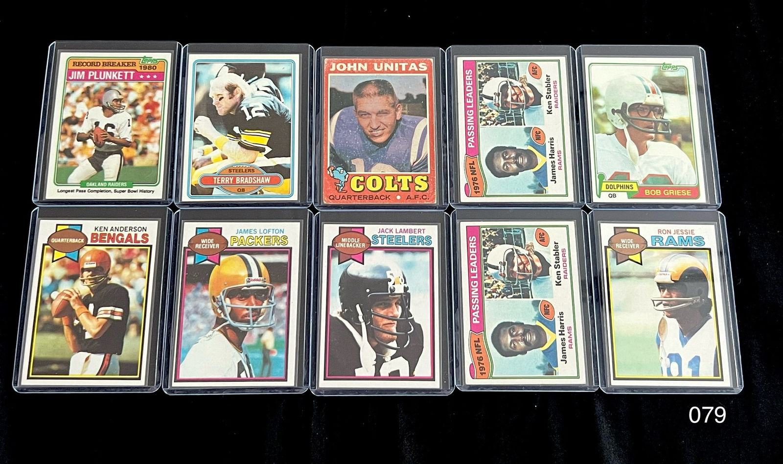 Vintage Football Card Lot with John Unitas / Terry Bradshaw / Ken Stabler (1 of 2)