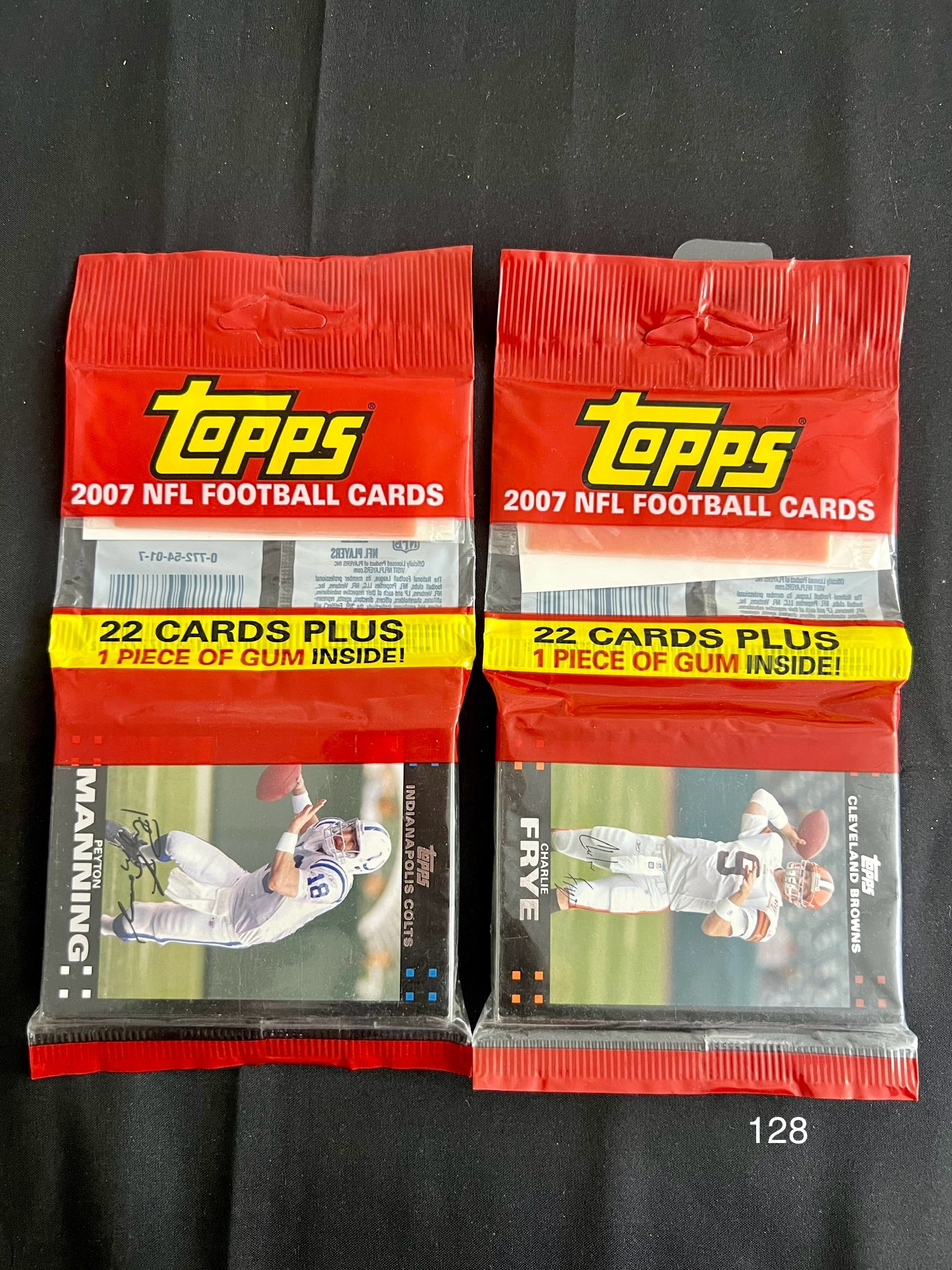(2) Un-Opened 2007 NFL Topps Football Card Packs - Peyton Manning on Top (1 of 2)