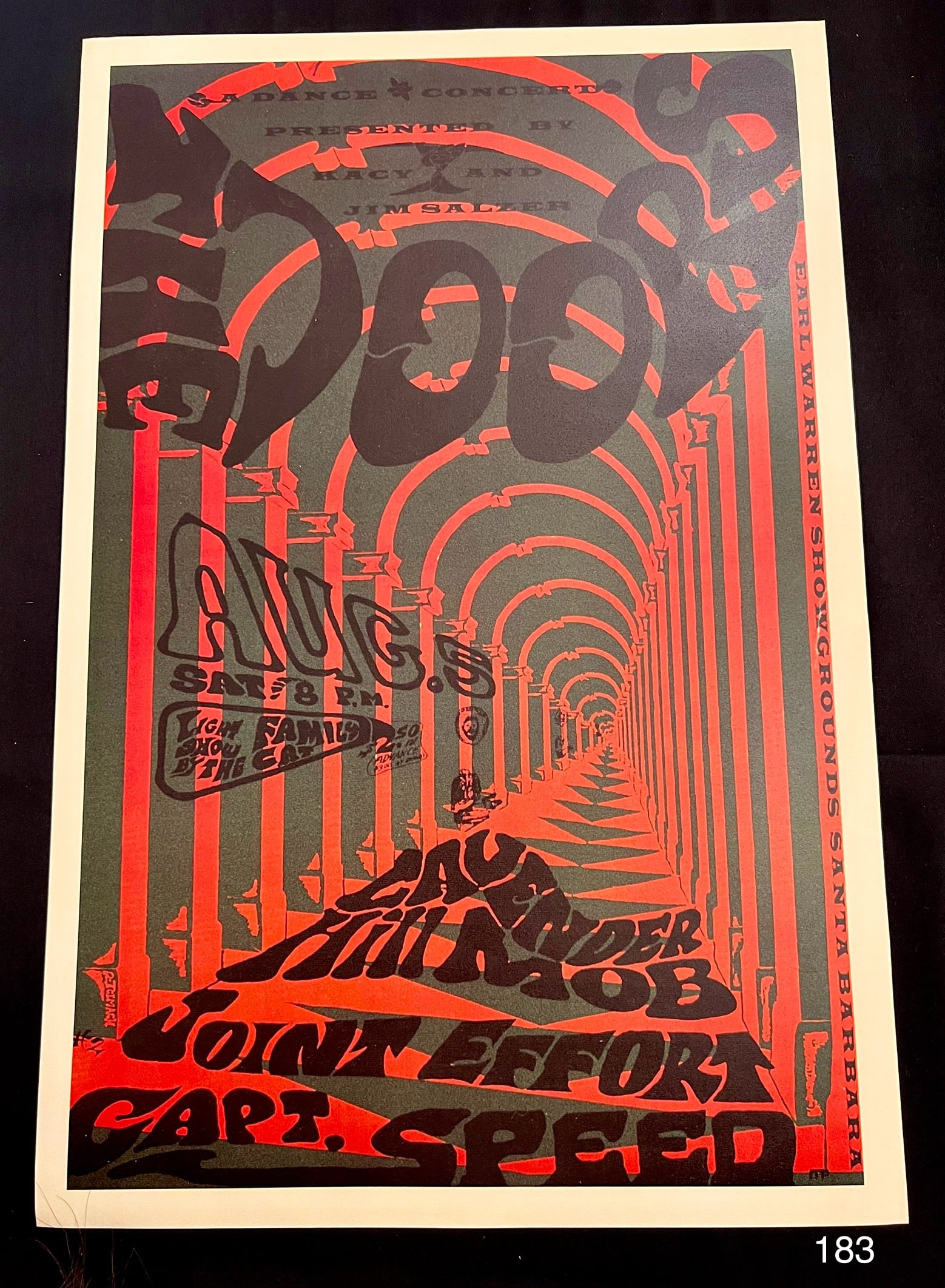 1967 The Doors Concert Poster at Earl Warren Showgrounds: Item: 1967 The Doors Concert Poster at Earl Warren Showgrounds Please look at the pictures carefully to determine what you believe the condition of collectible is. We are not professional authenticato
