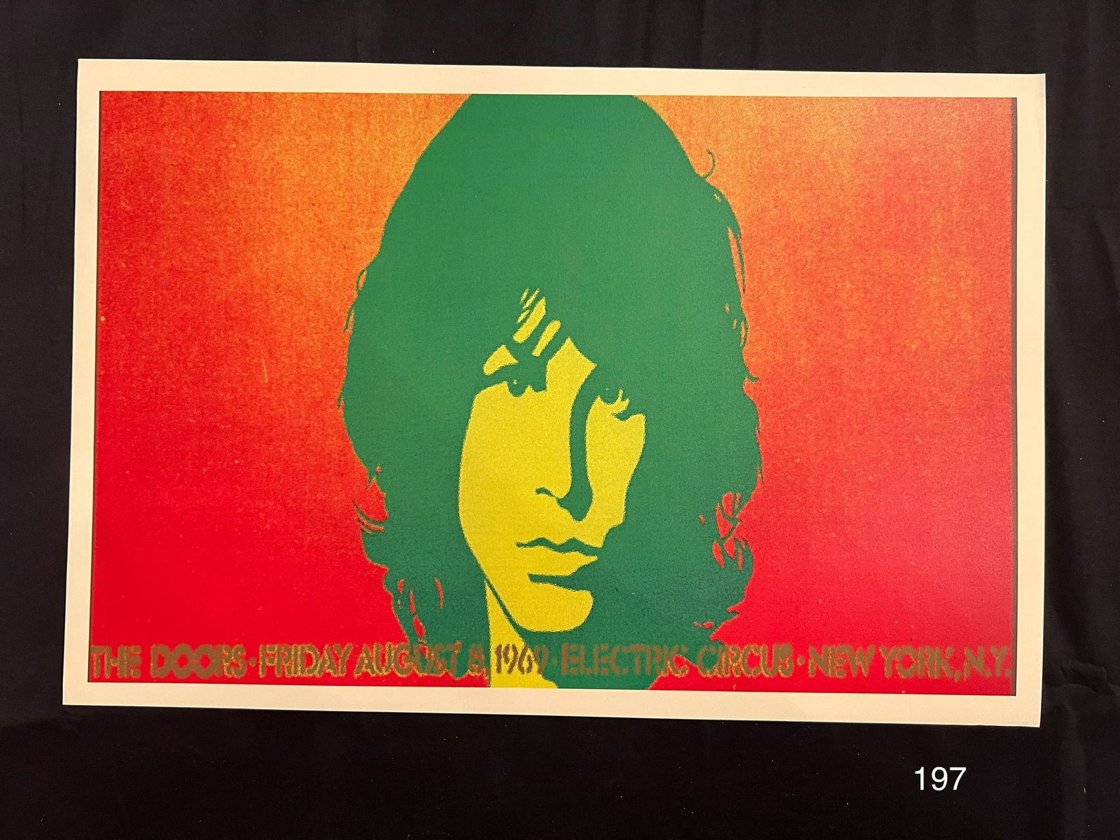 Concert Poster The Doors Friday August 8, 1969. Electric Circus. New York, N.Y. Horizontal Print (1 of 1)