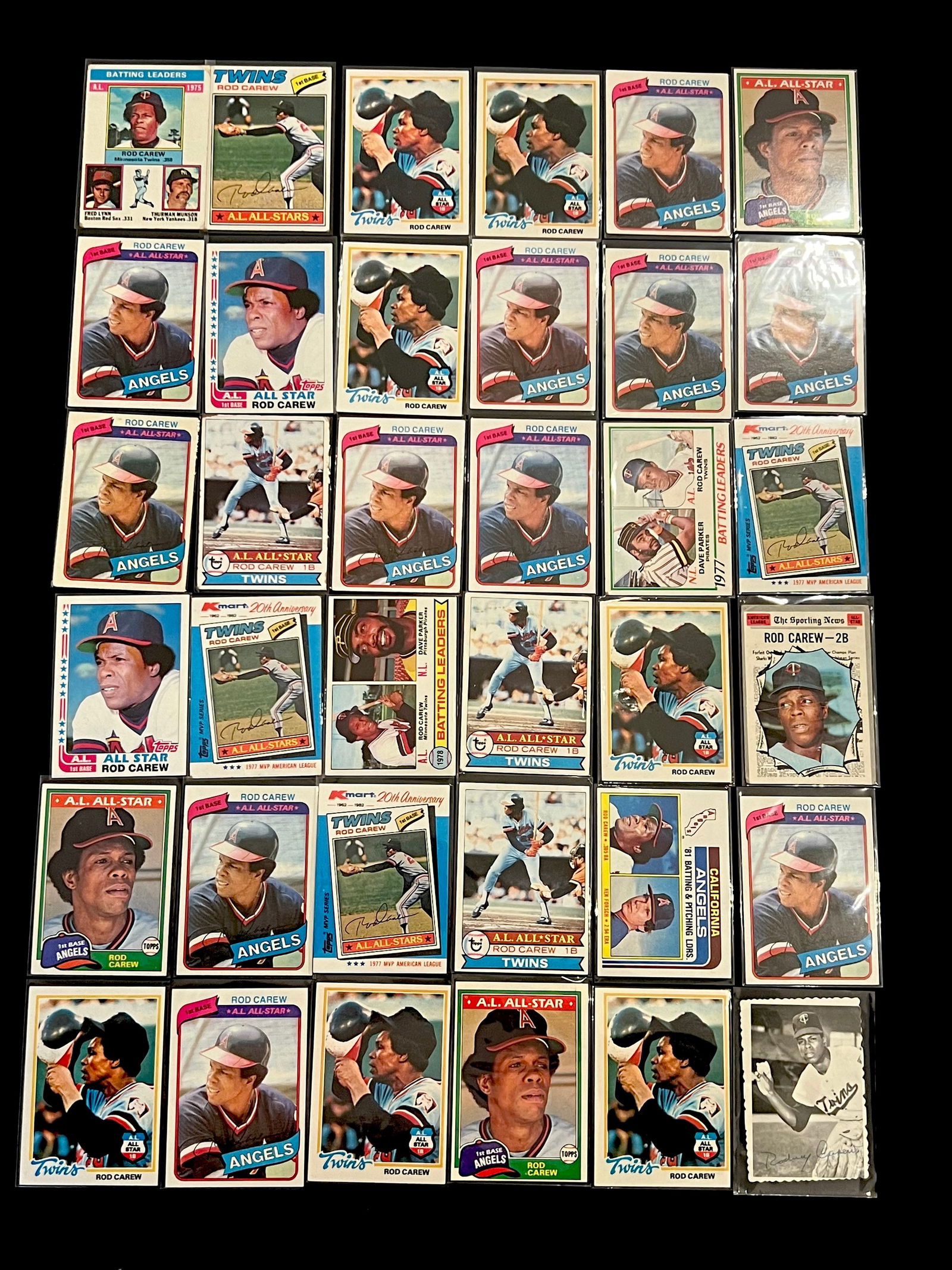 Rod Carew Vintage Baseball Card Lot 18 x All Star Played for Angels and Twins (1 of 6)