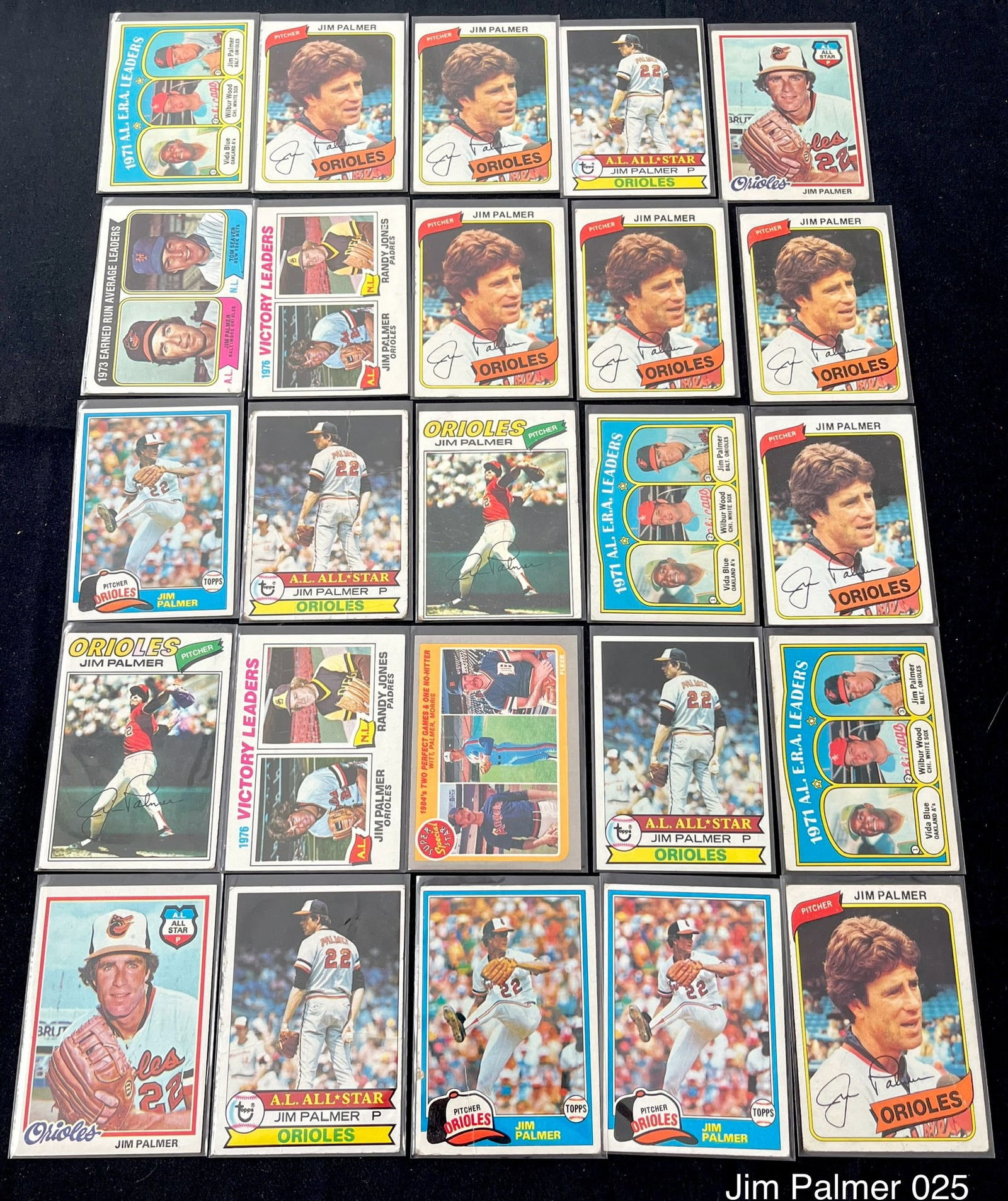 Jim Palmer Vintage Baseball Card Lot. HOF / 6 x All-Star / 3 x World Series Champion / 3 x Cy Young (1 of 8)